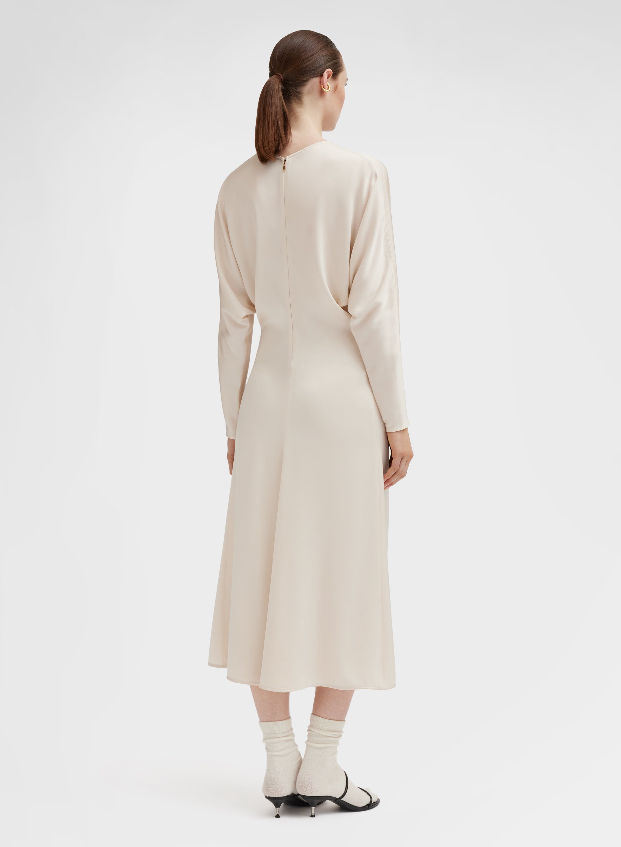 SILK BLEND SATIN DRESS CHAMPAGNE