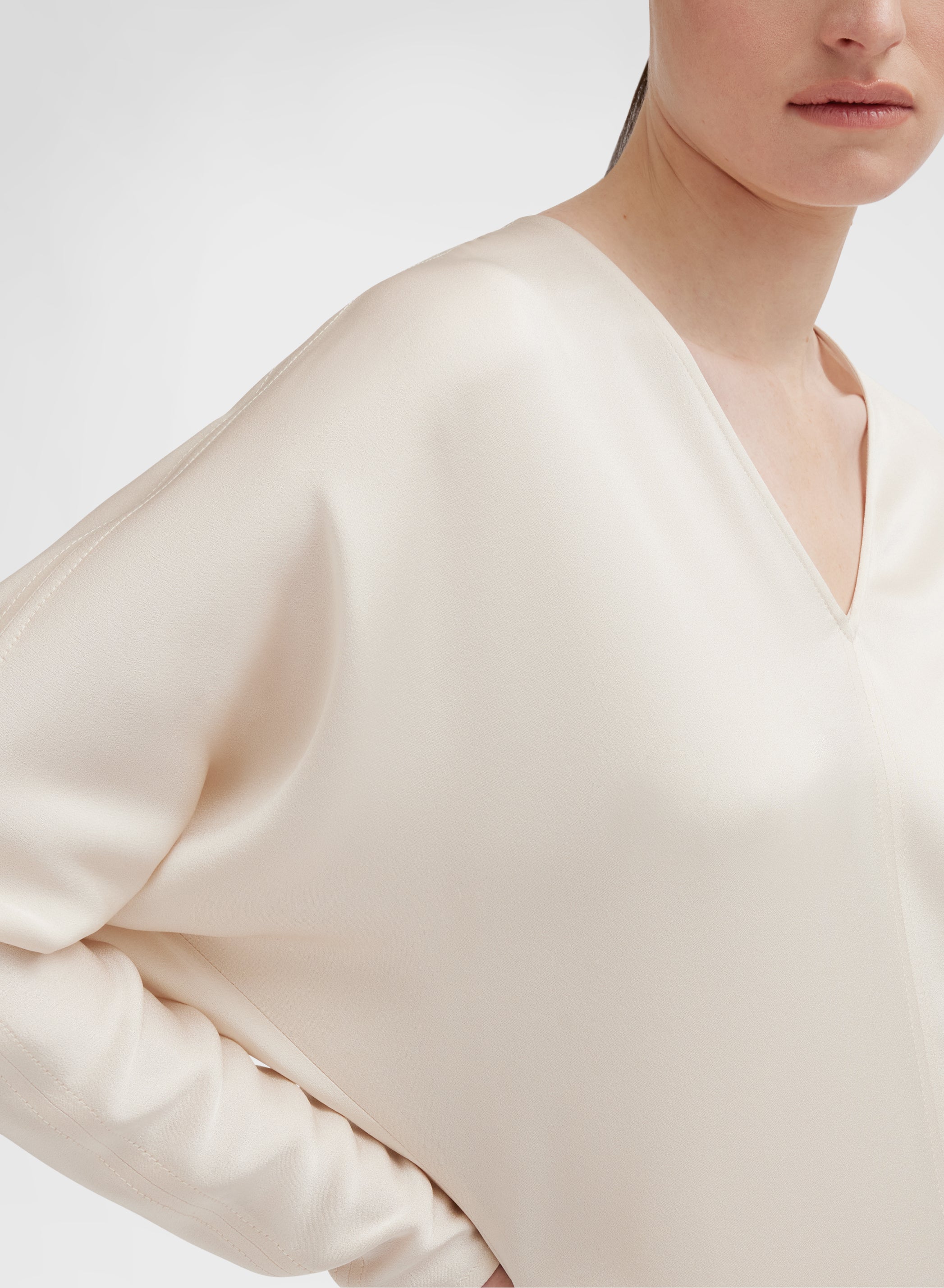 SILK BLEND SATIN DRESS CHAMPAGNE