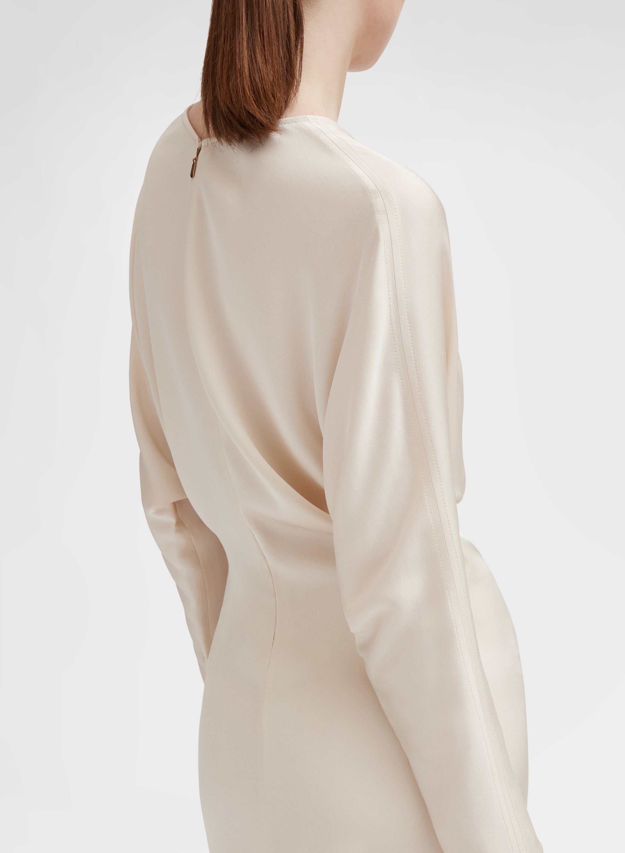 SILK BLEND SATIN DRESS CHAMPAGNE