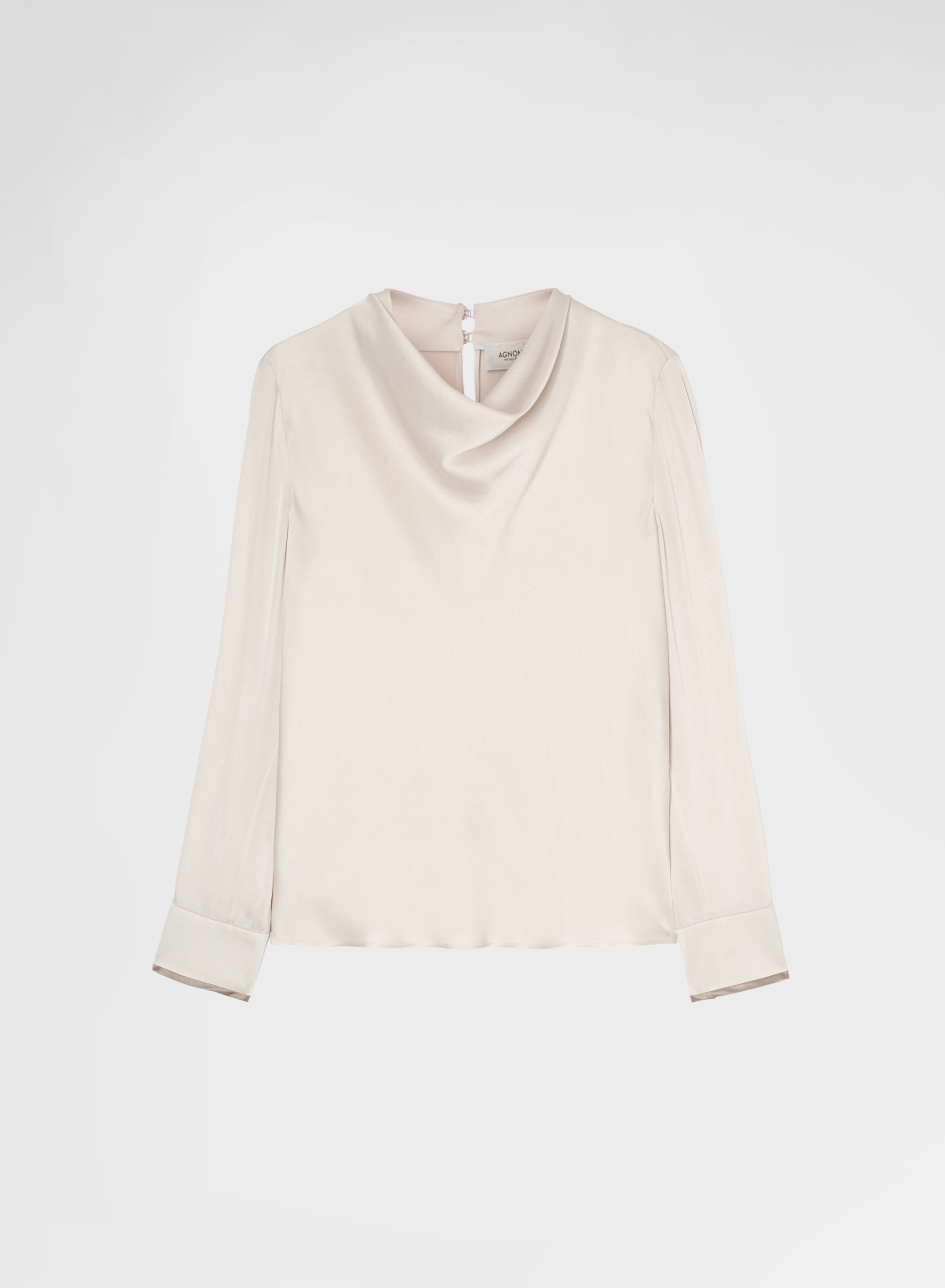 SILK BLEND SATIN TOP CHAMPAGNE