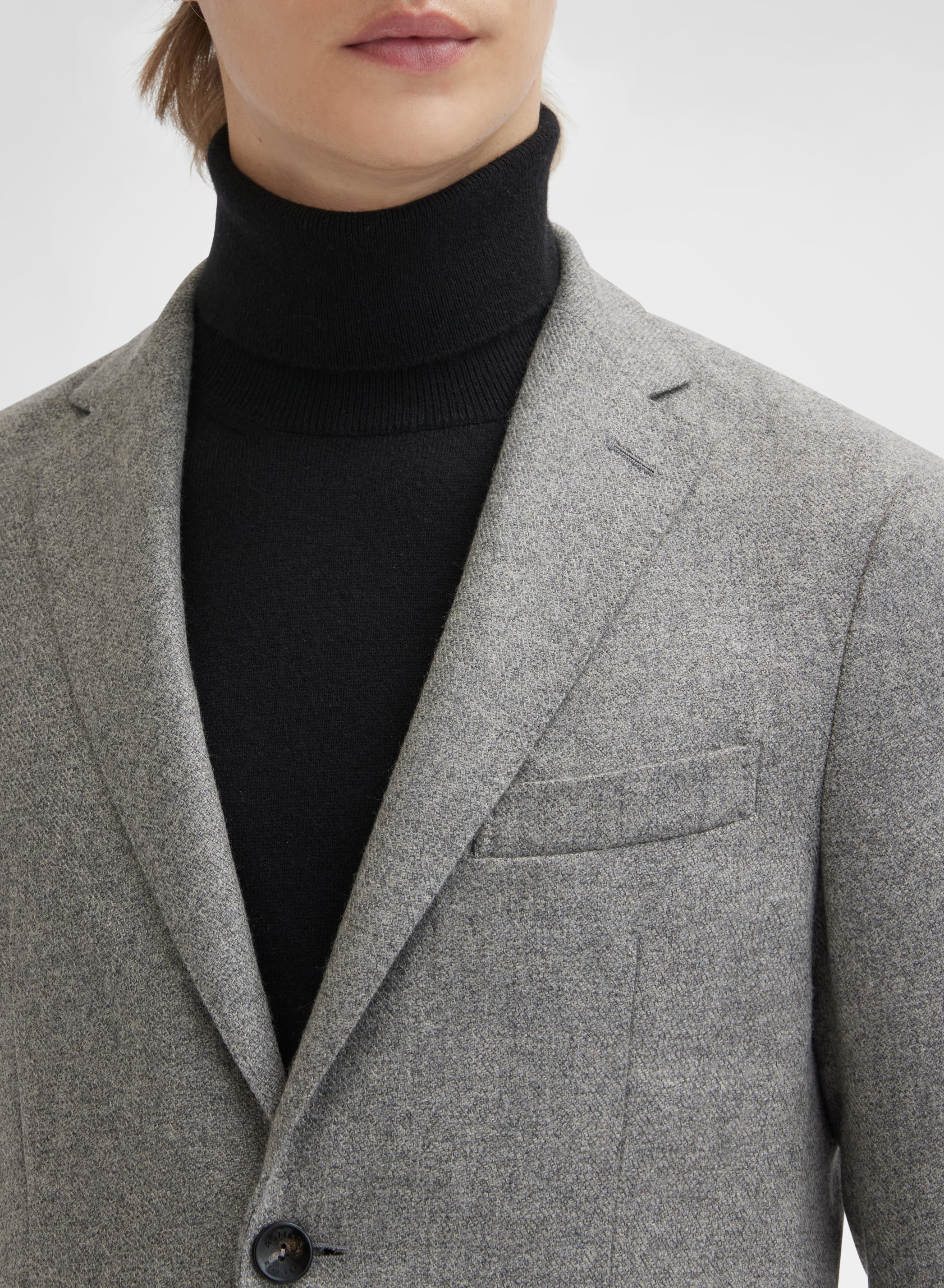 TEXTURED LIGHT CASHMERE JACKET FLANNEL