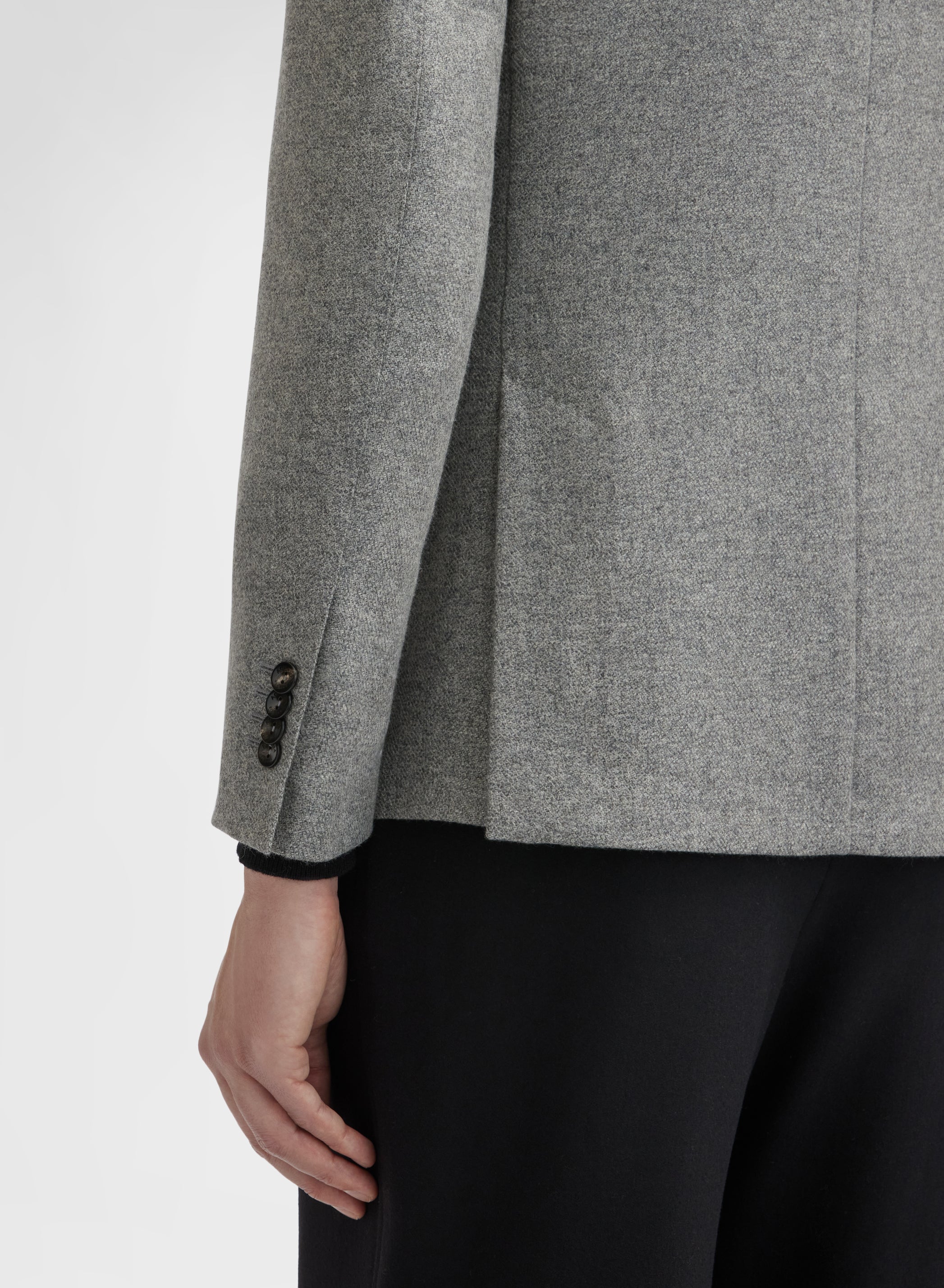TEXTURED LIGHT CASHMERE JACKET FLANNEL