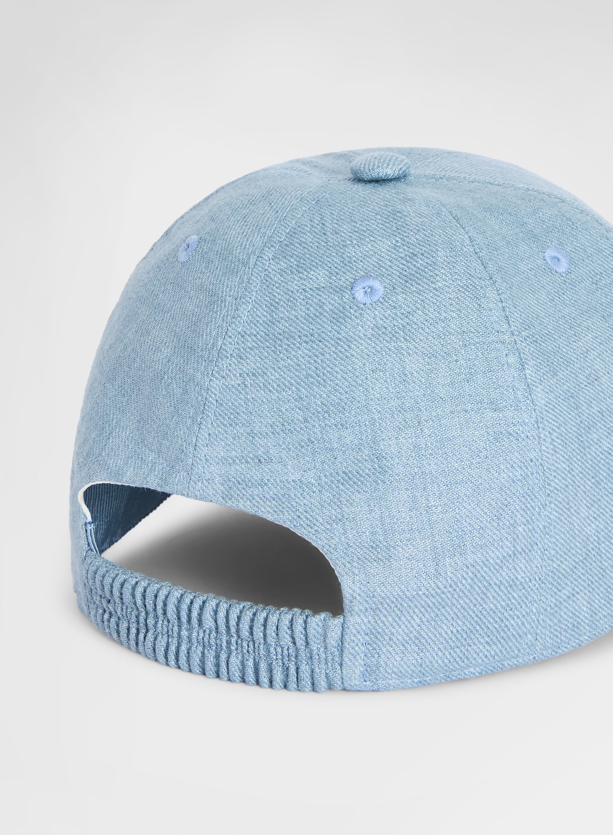 DELAVE LINEN HAT DUSTY BLUE