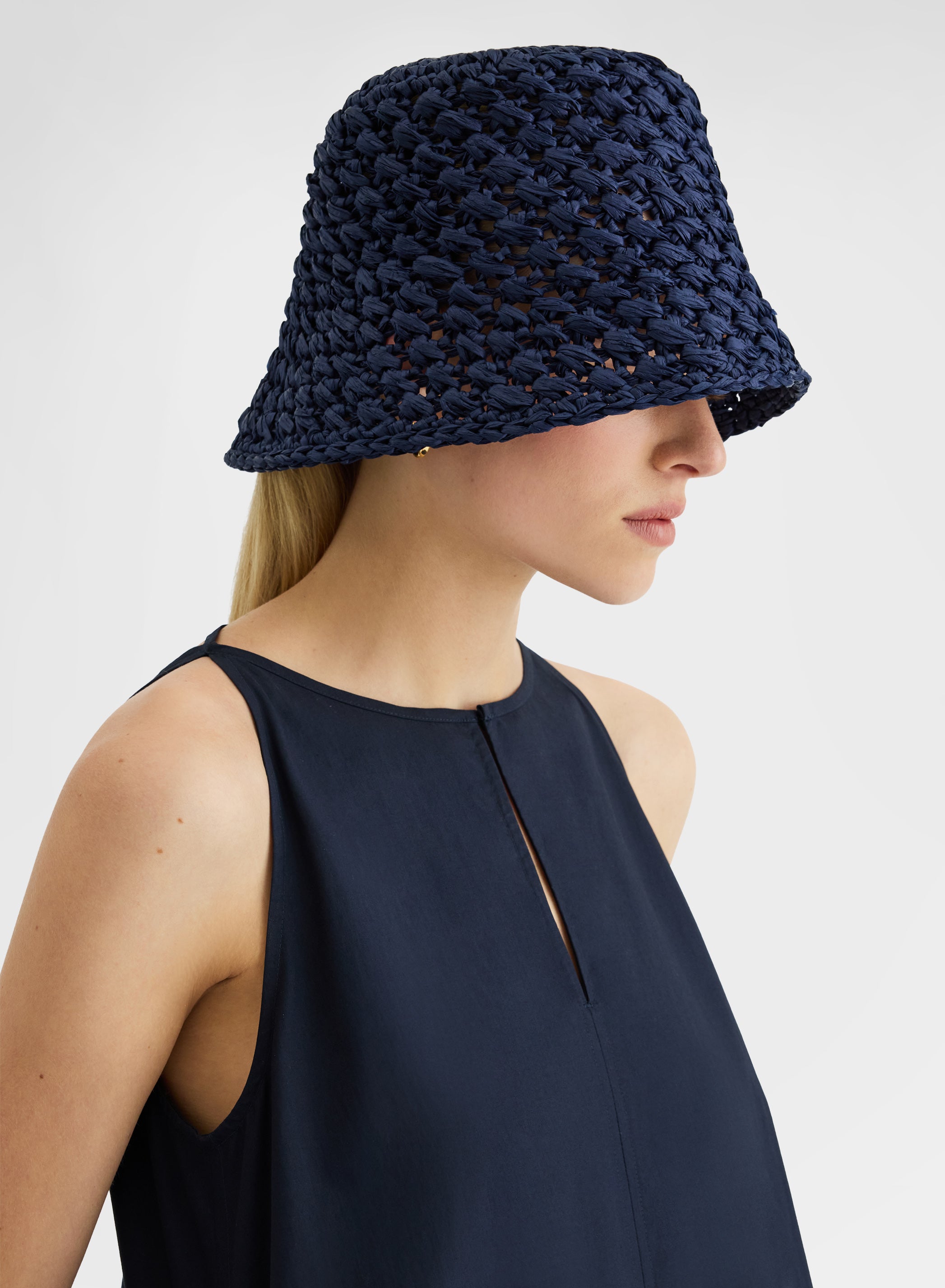 RAFIA HAT NAVY