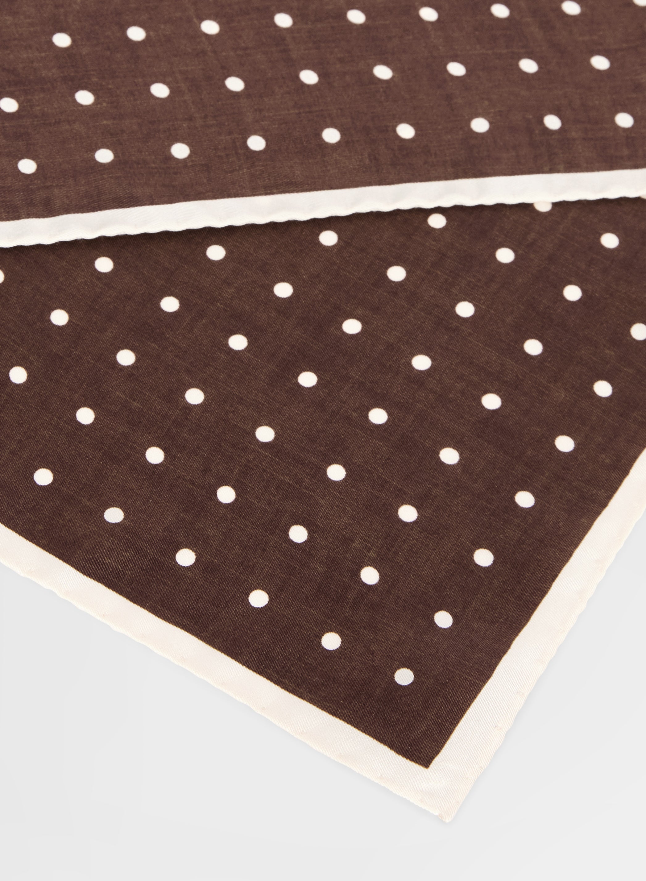 SILK POIS PRINT SCARF CHOCOLATE