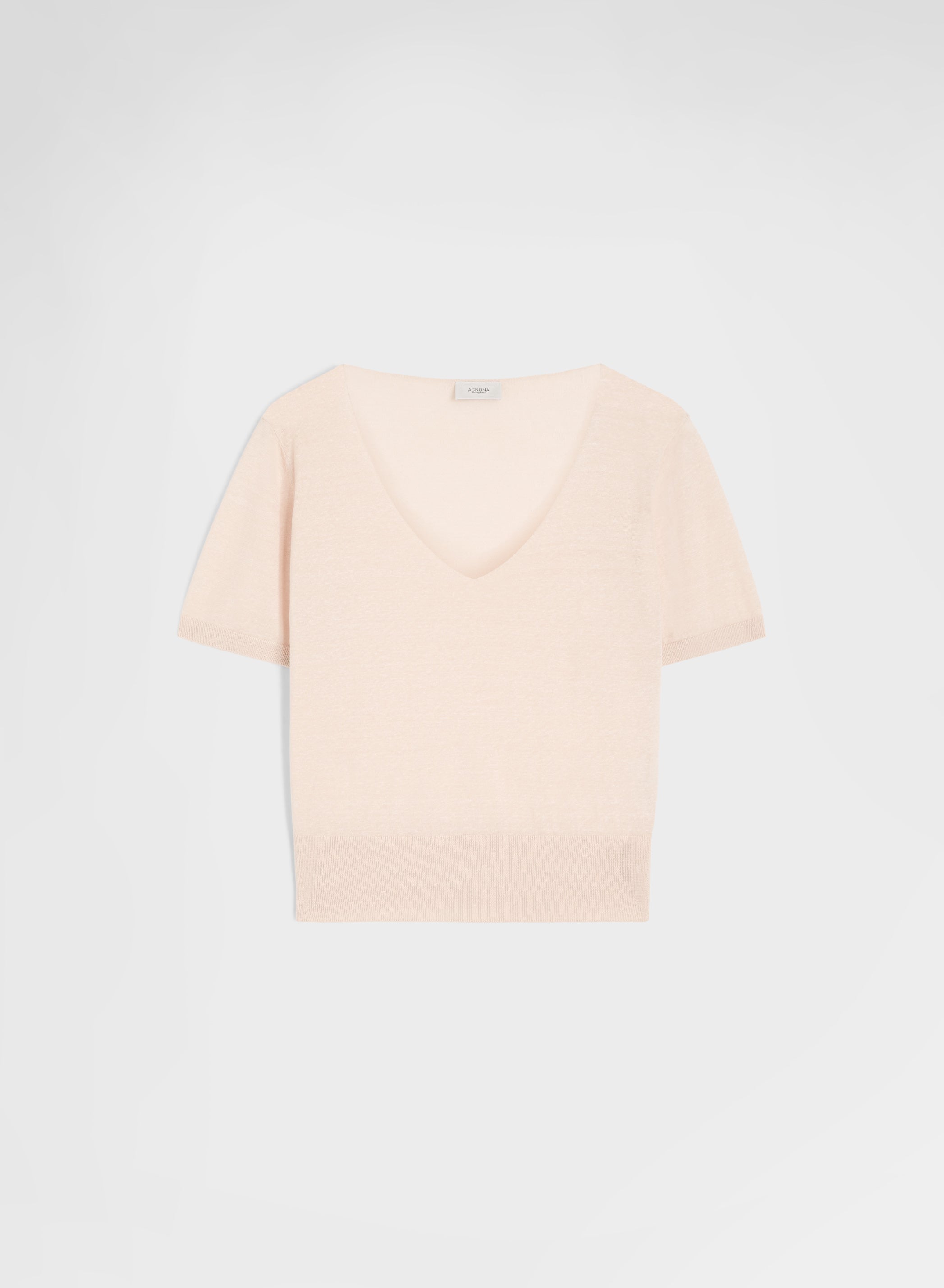 SHORT SLEEVE V-NECK PEACH
