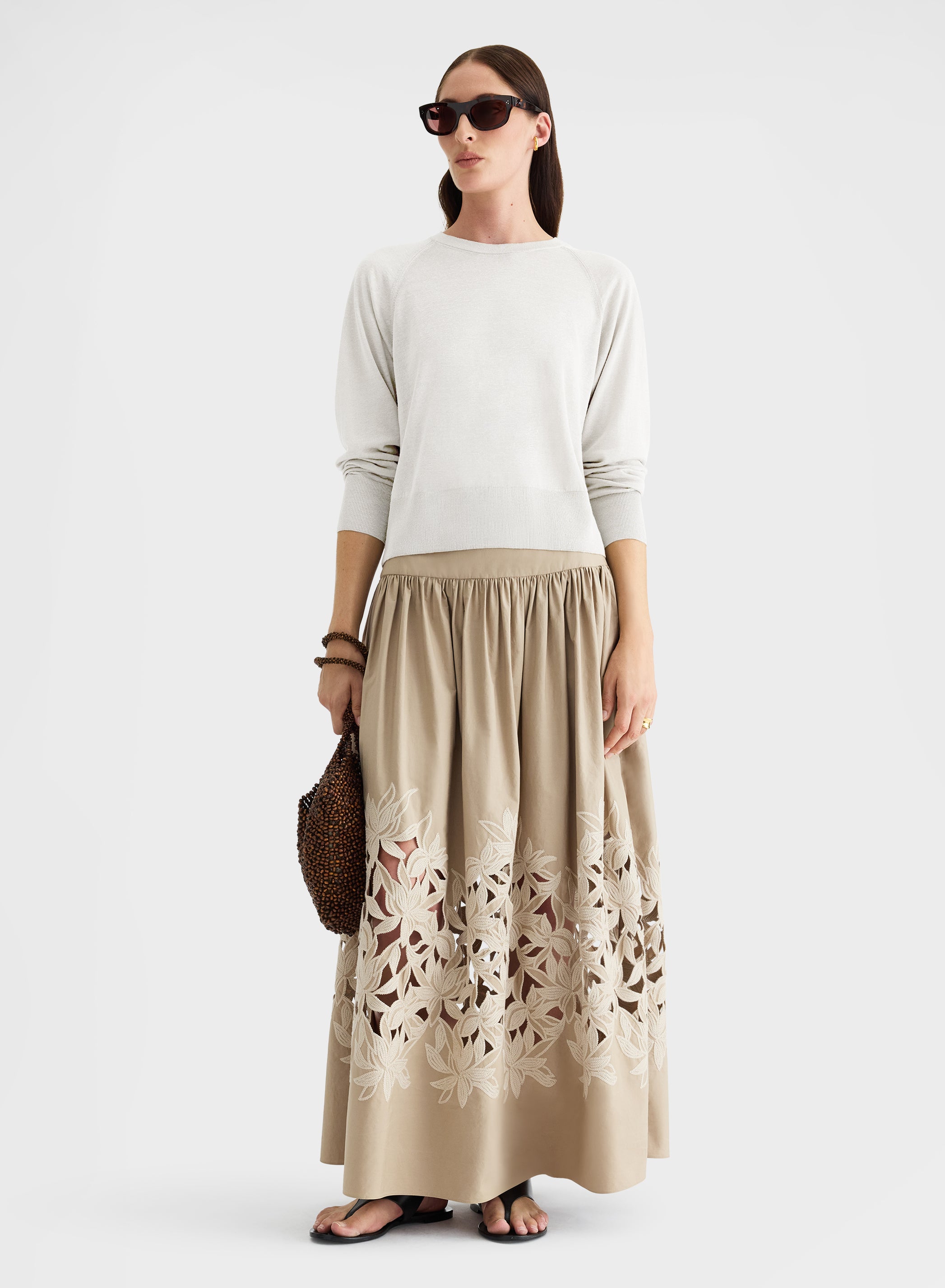 LONG SLEEVE CREWNECK MARIPOSA WHITE