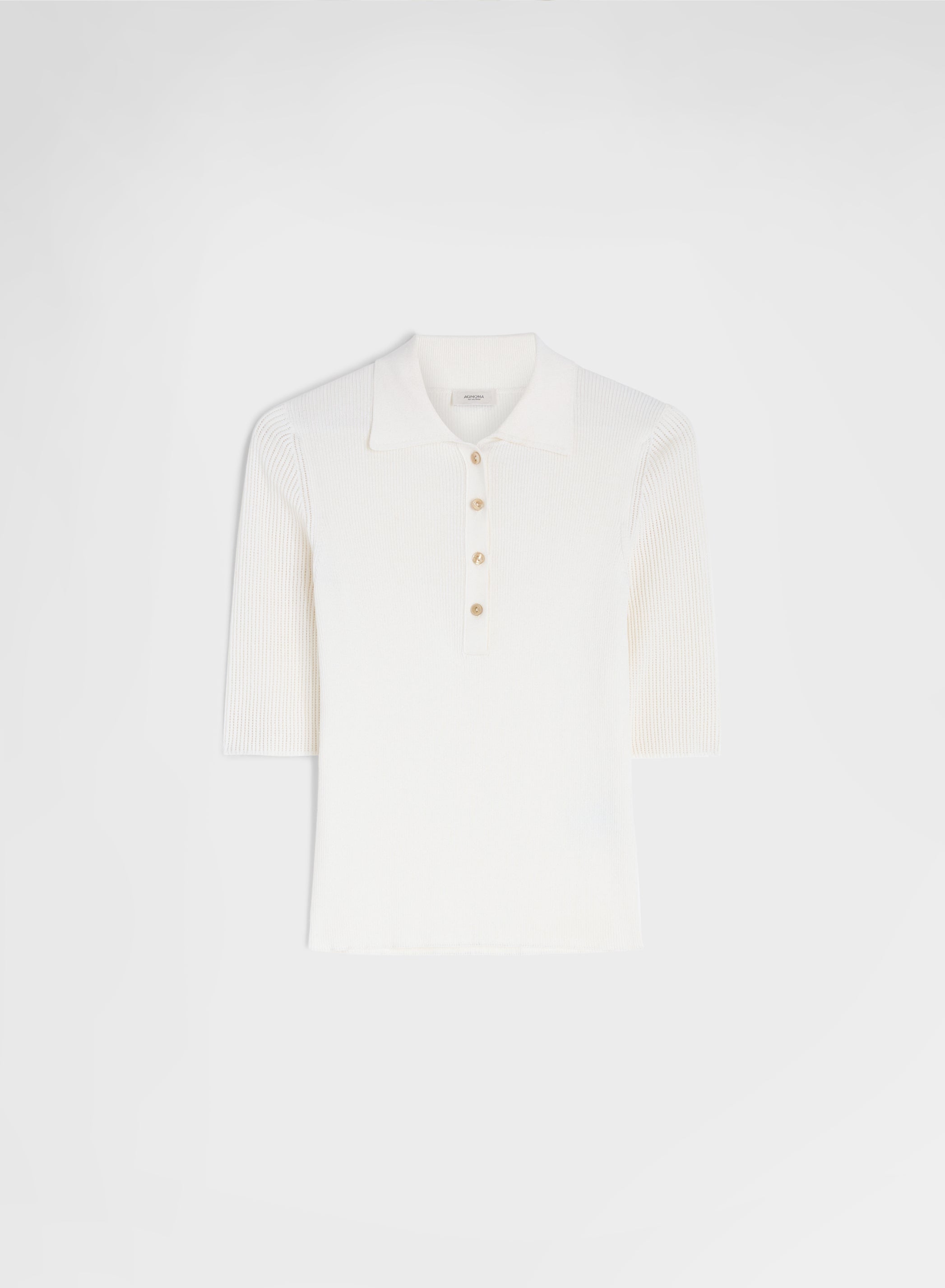 LONG SLEEVE POLO SABBIA WHITE