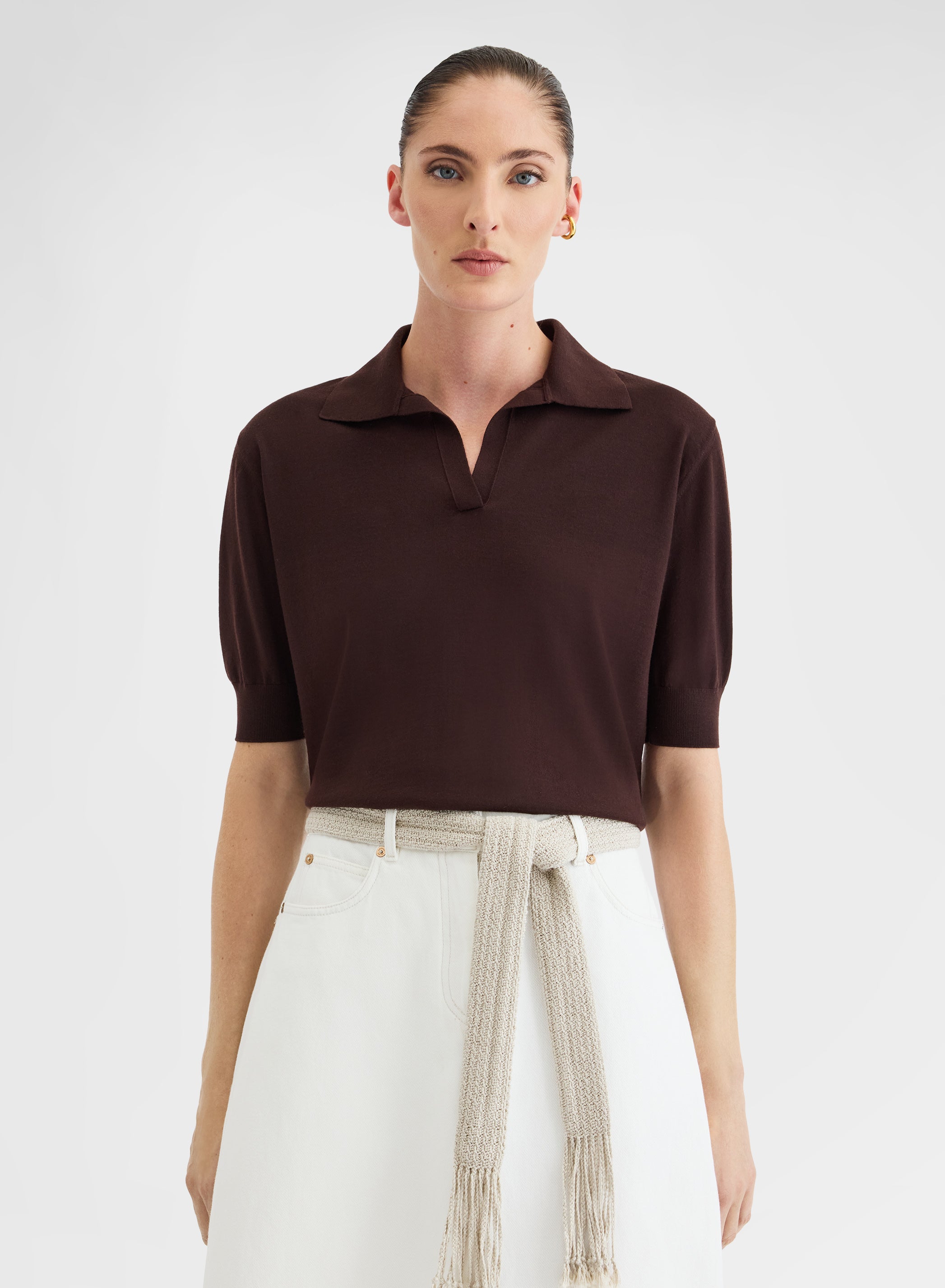 MID SLEEVE POLO WISH CHOCOLATE