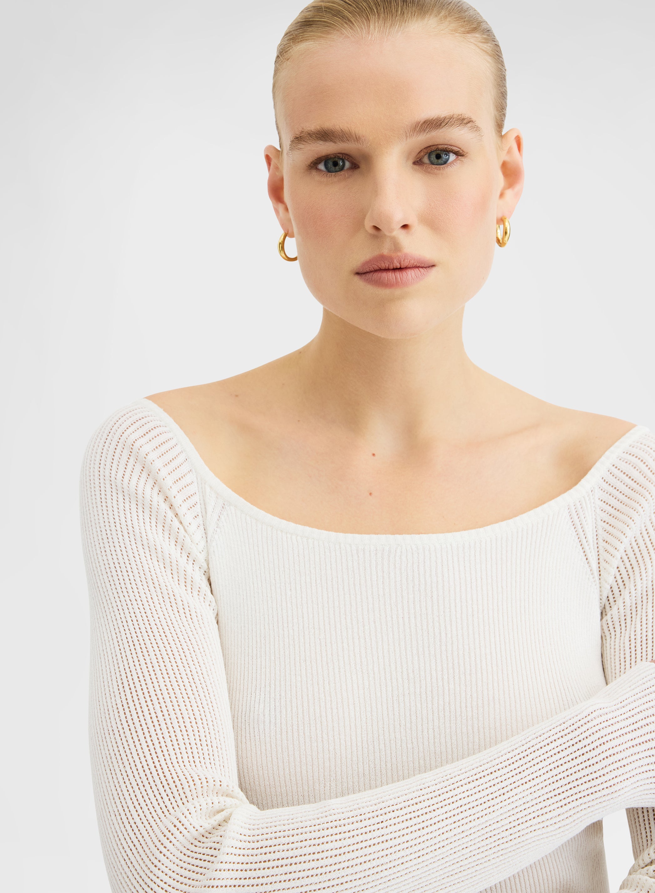 LONG SLEEVE BOATNECK SABBIA WHITE