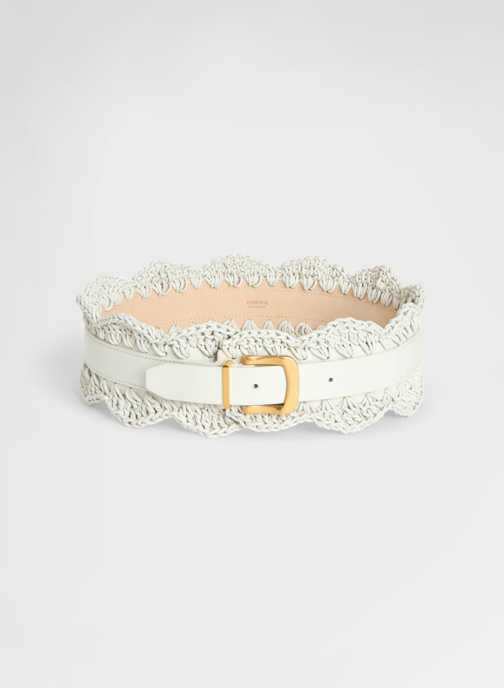 BELT CALF LEATHER CLUXTER WHITE