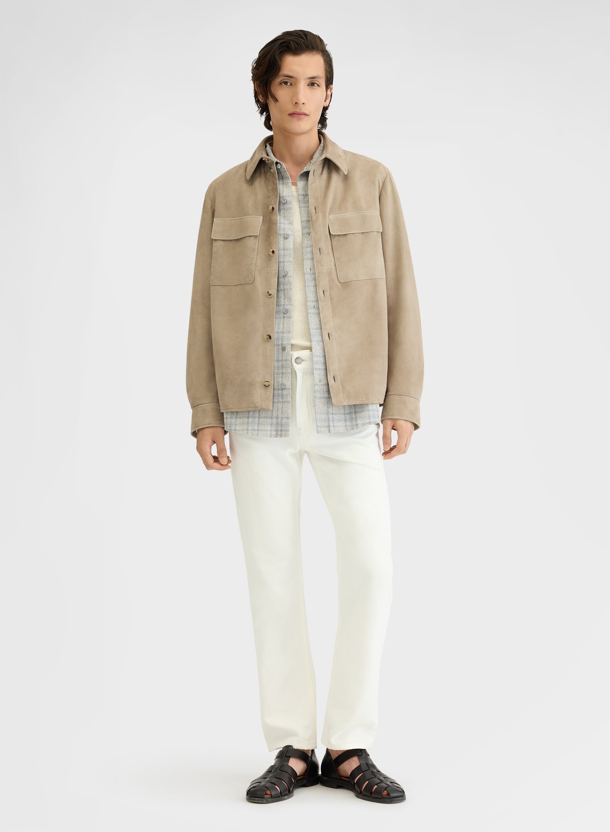 OVERSHIRT SUEDE GREY