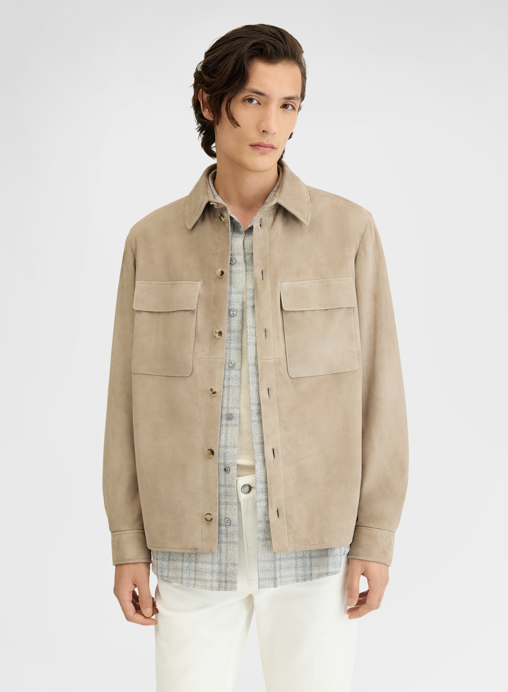 OVERSHIRT SUEDE GREY