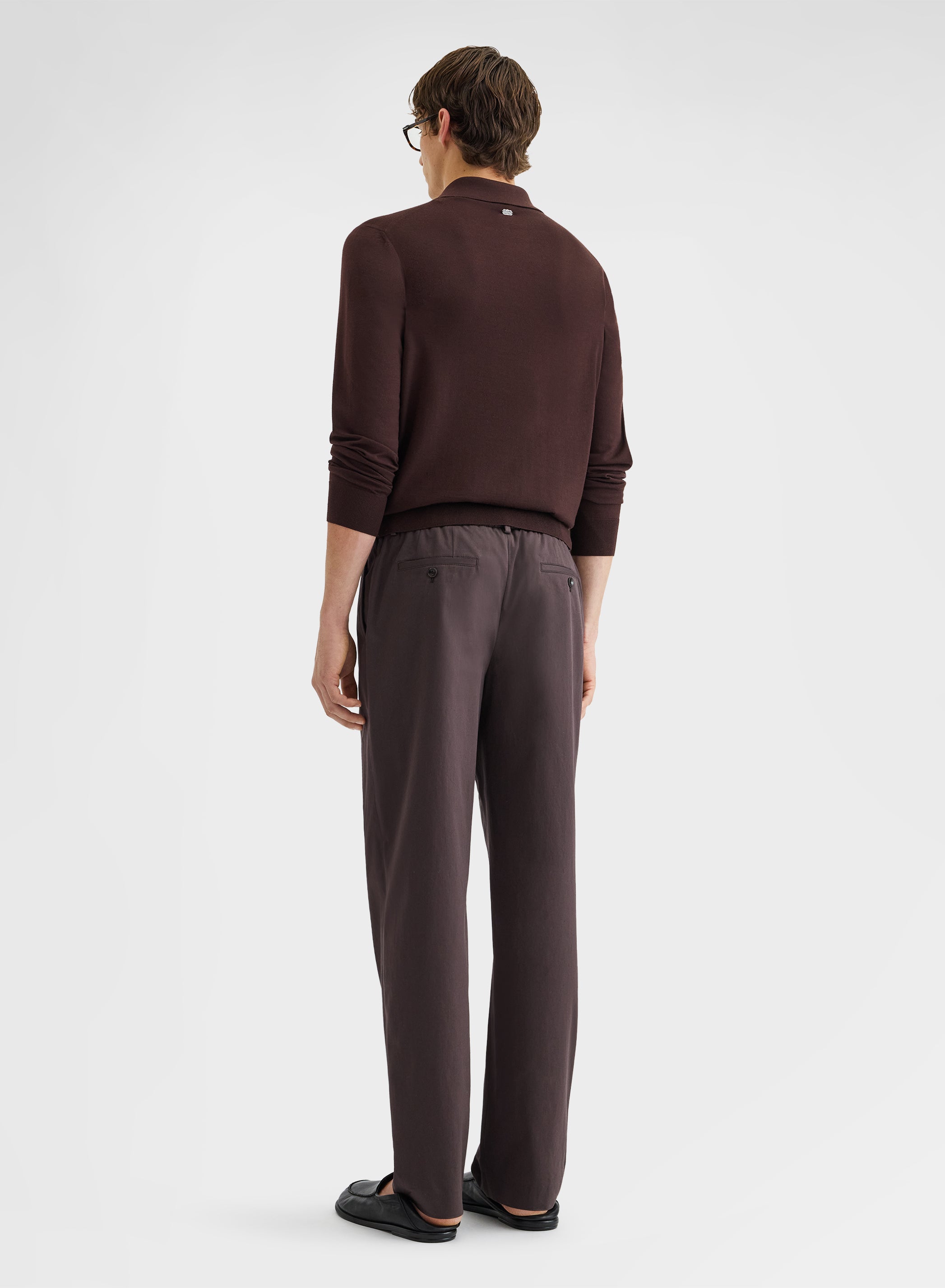 COTTON SATIN PANTS CHOCOLATE