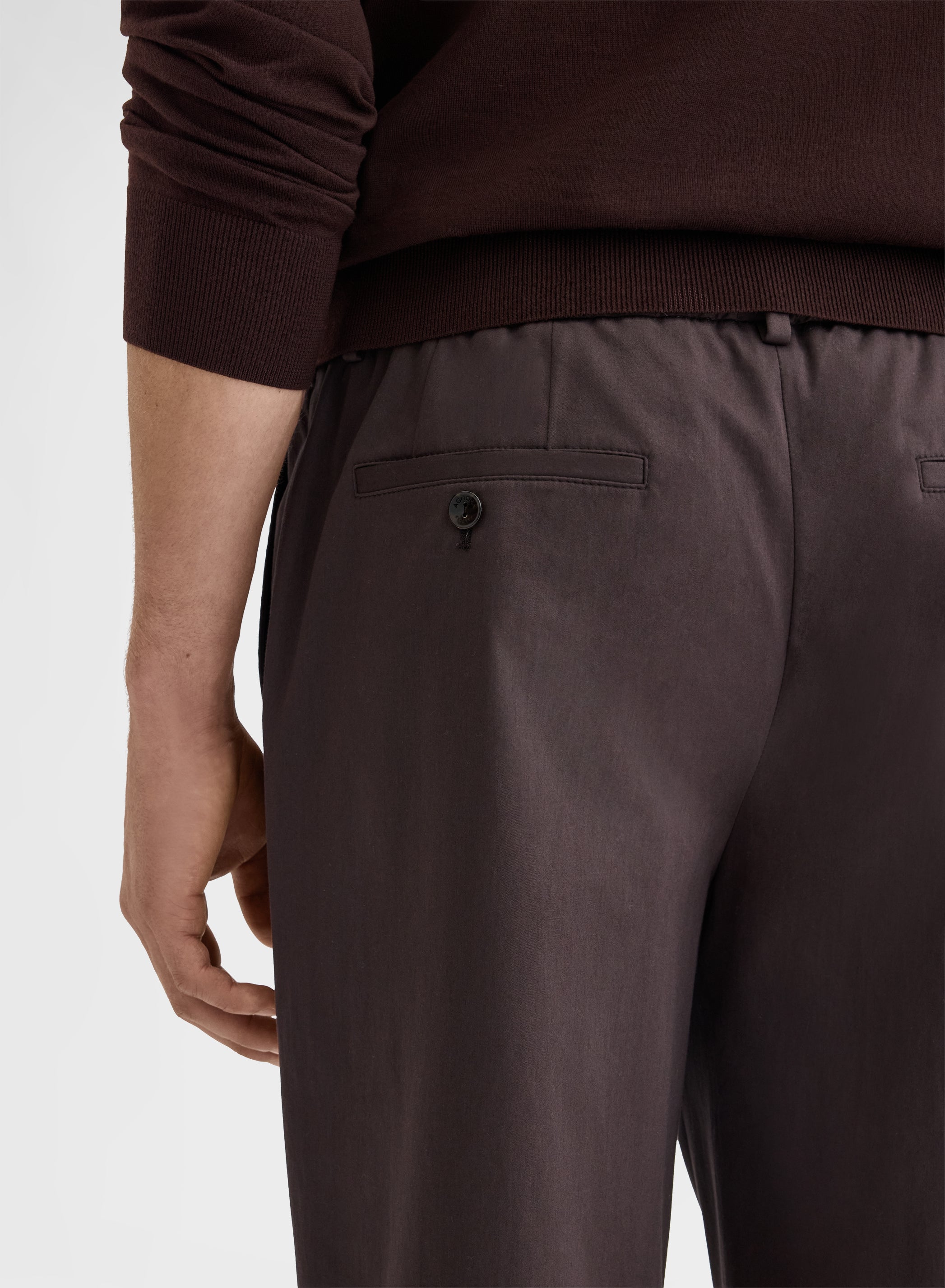 COTTON SATIN PANTS CHOCOLATE