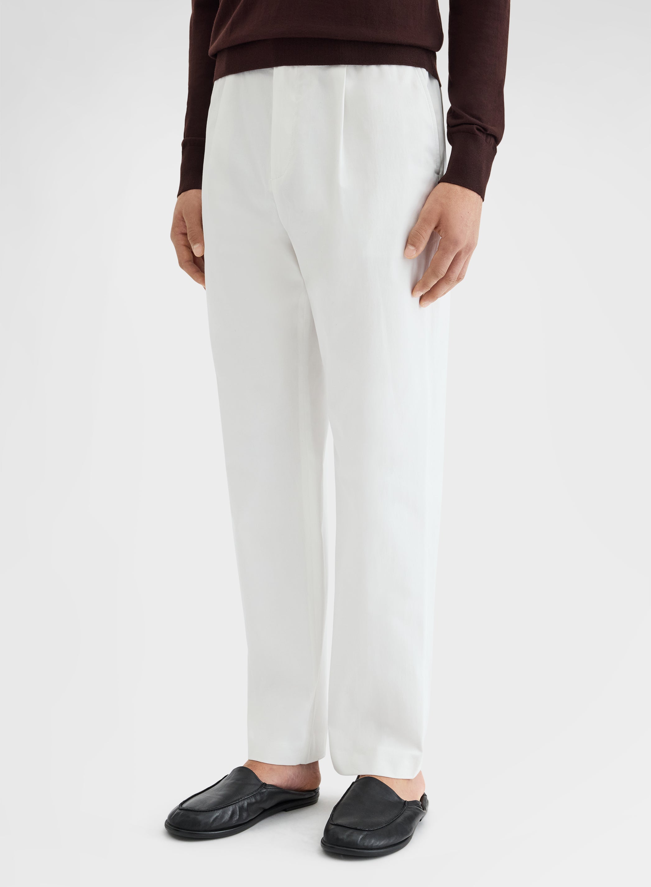 COTTON SATIN PANTS WHITE