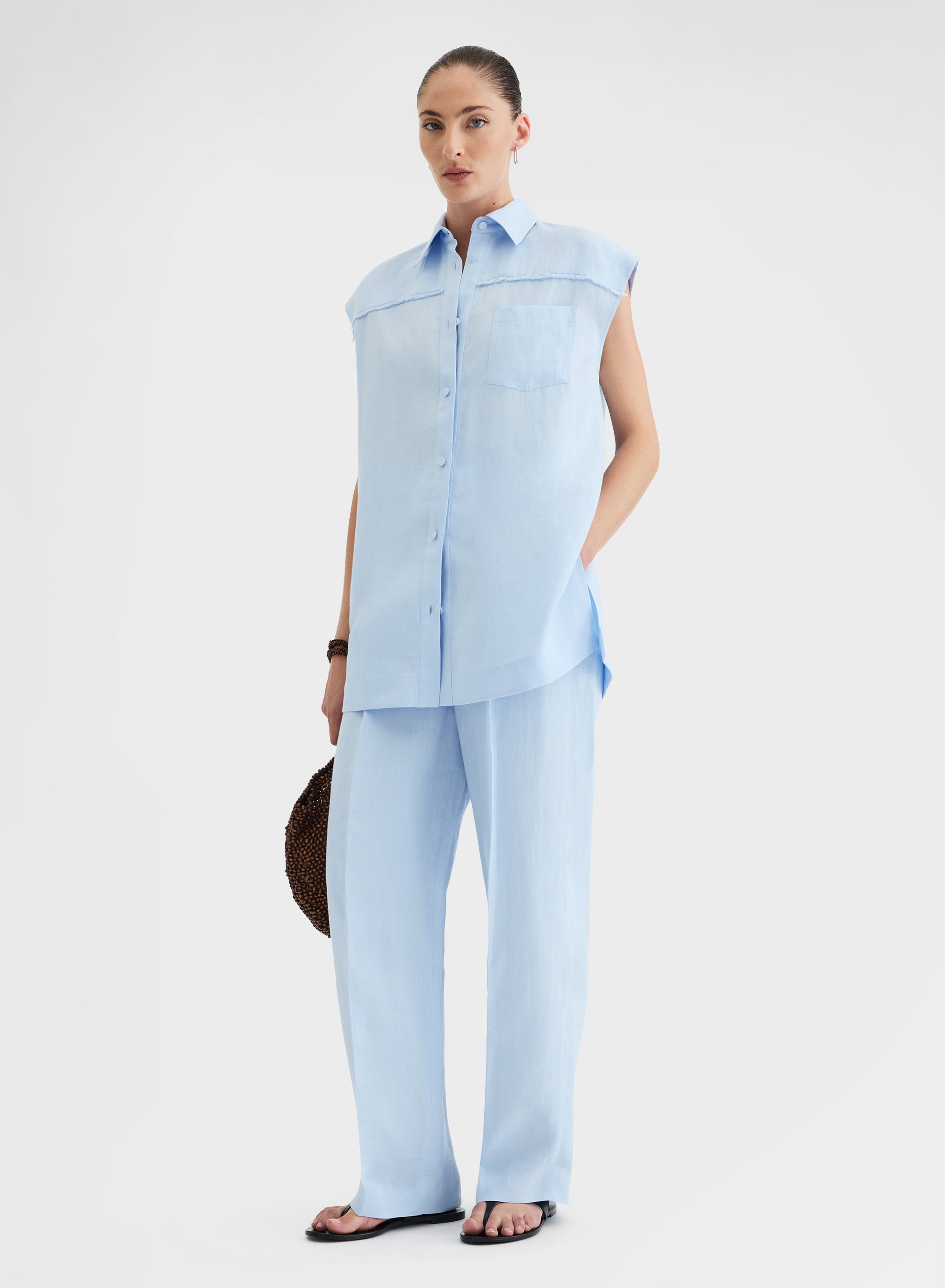 LIGHT LINEN PANTS CLOUD