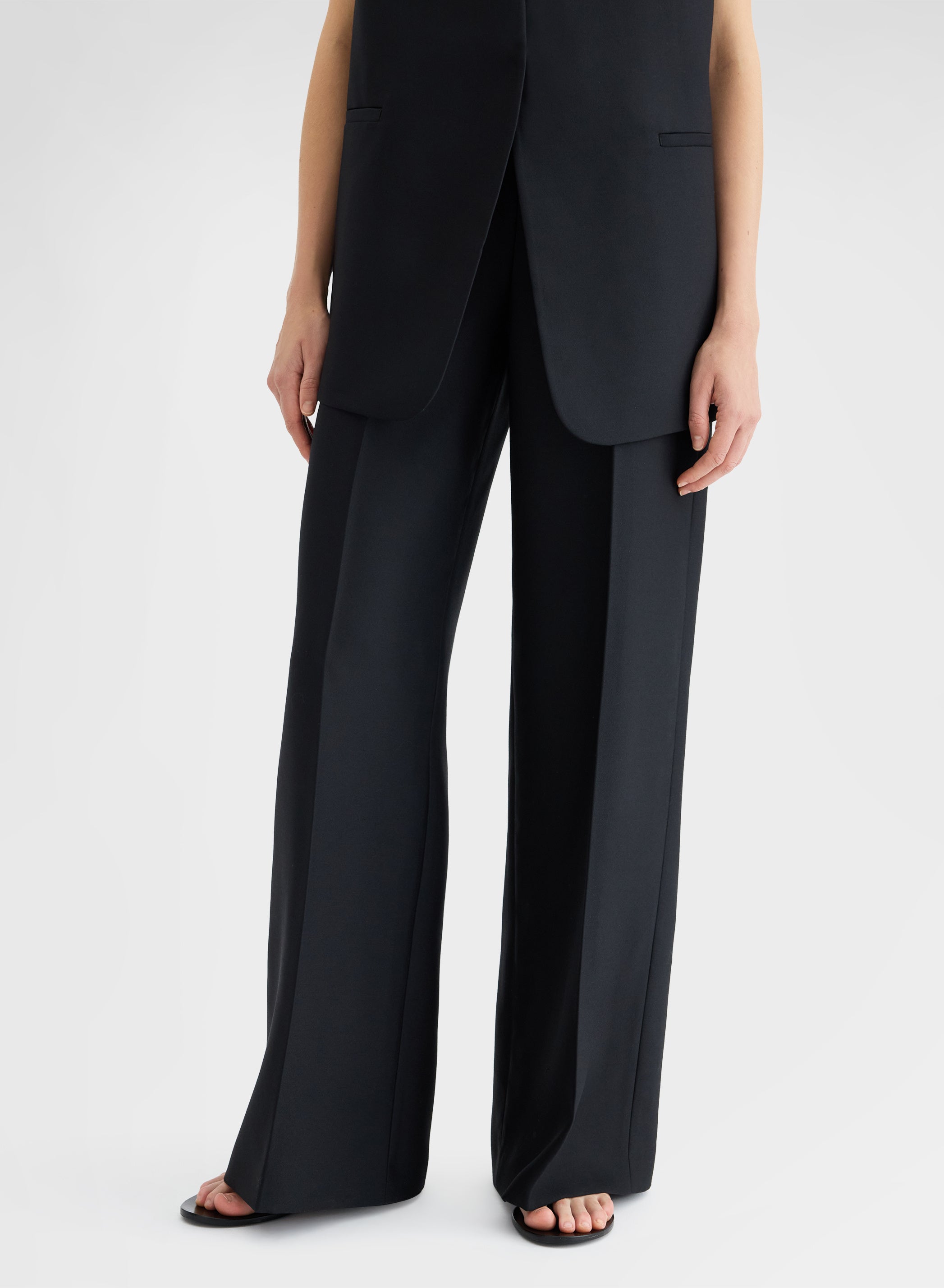 COTTON BLEND TWILL PANTS NAVY