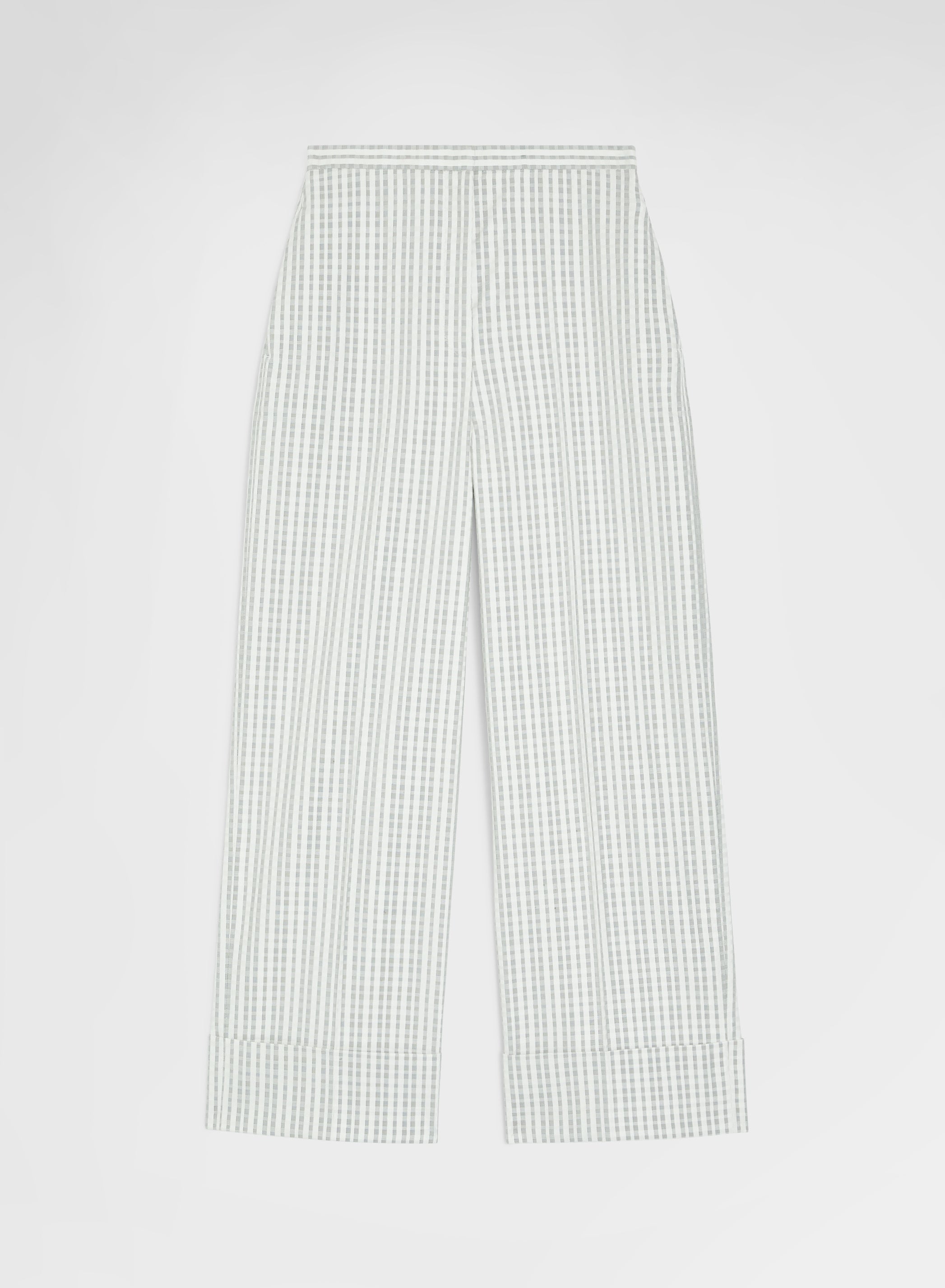 TEXTURED COTTON SILK PANTS GREY