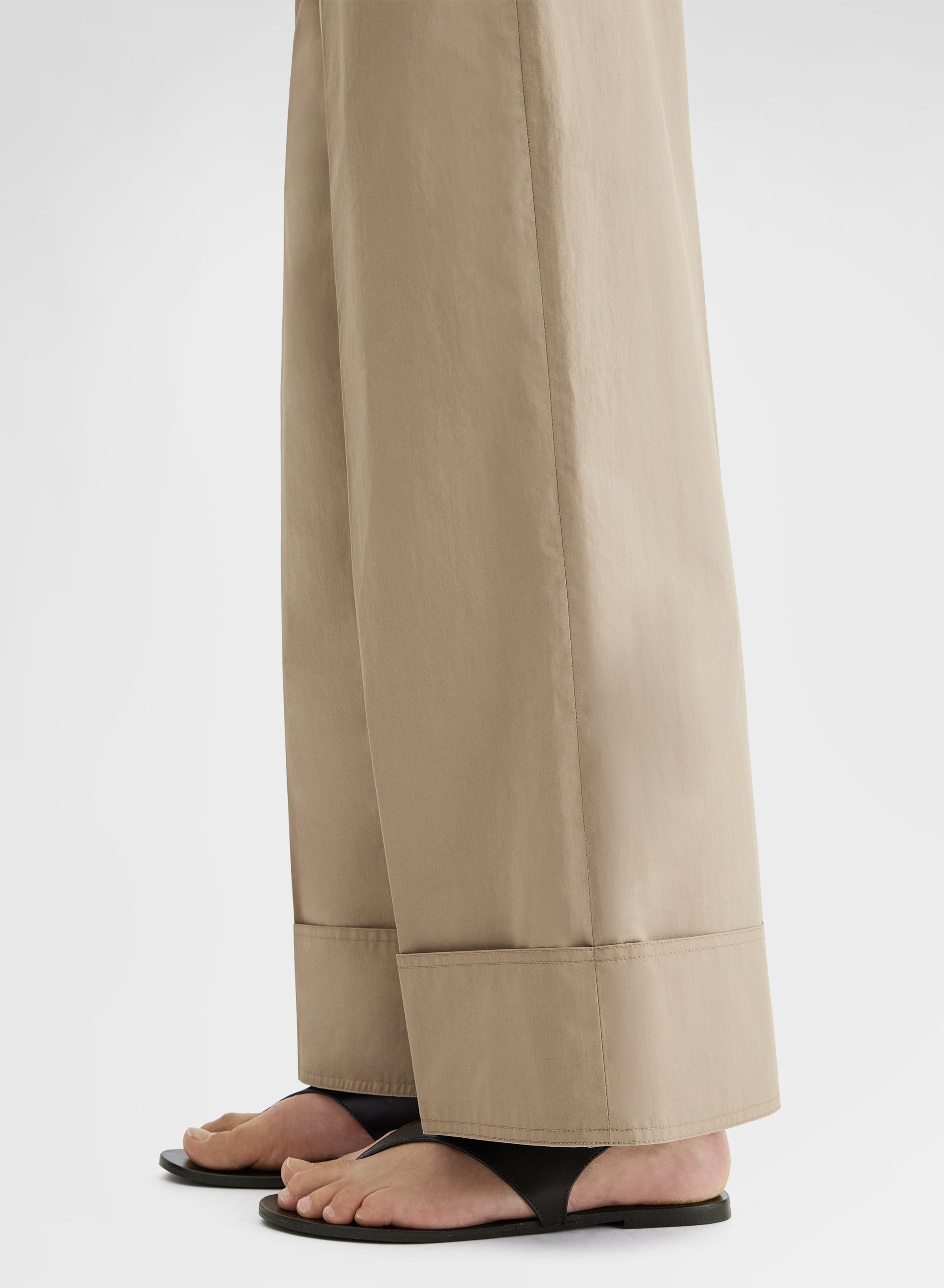 COTTON POPLIN PANTS KHAKI