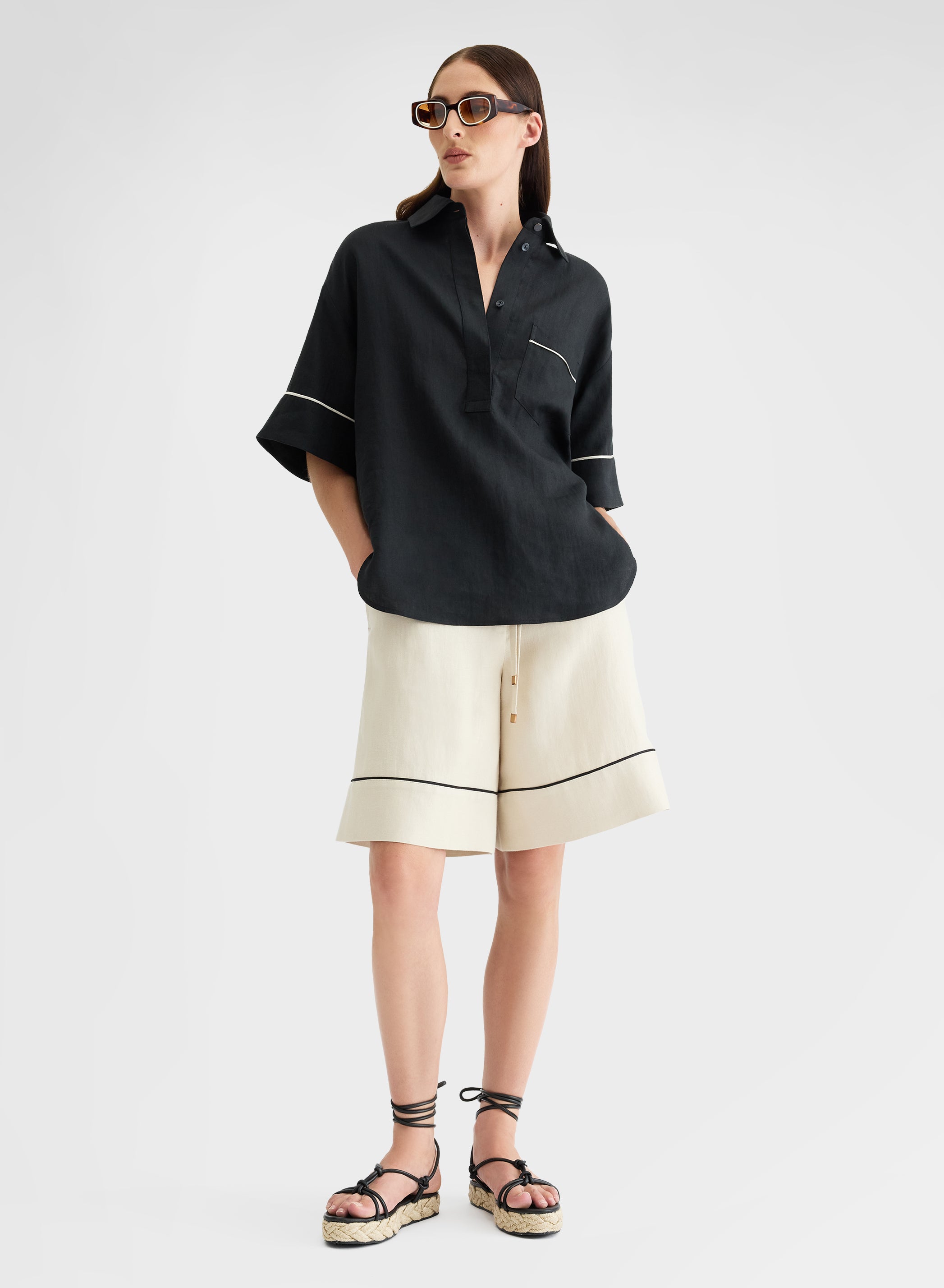 BATAVIA LINEN SHORTS BEIGE