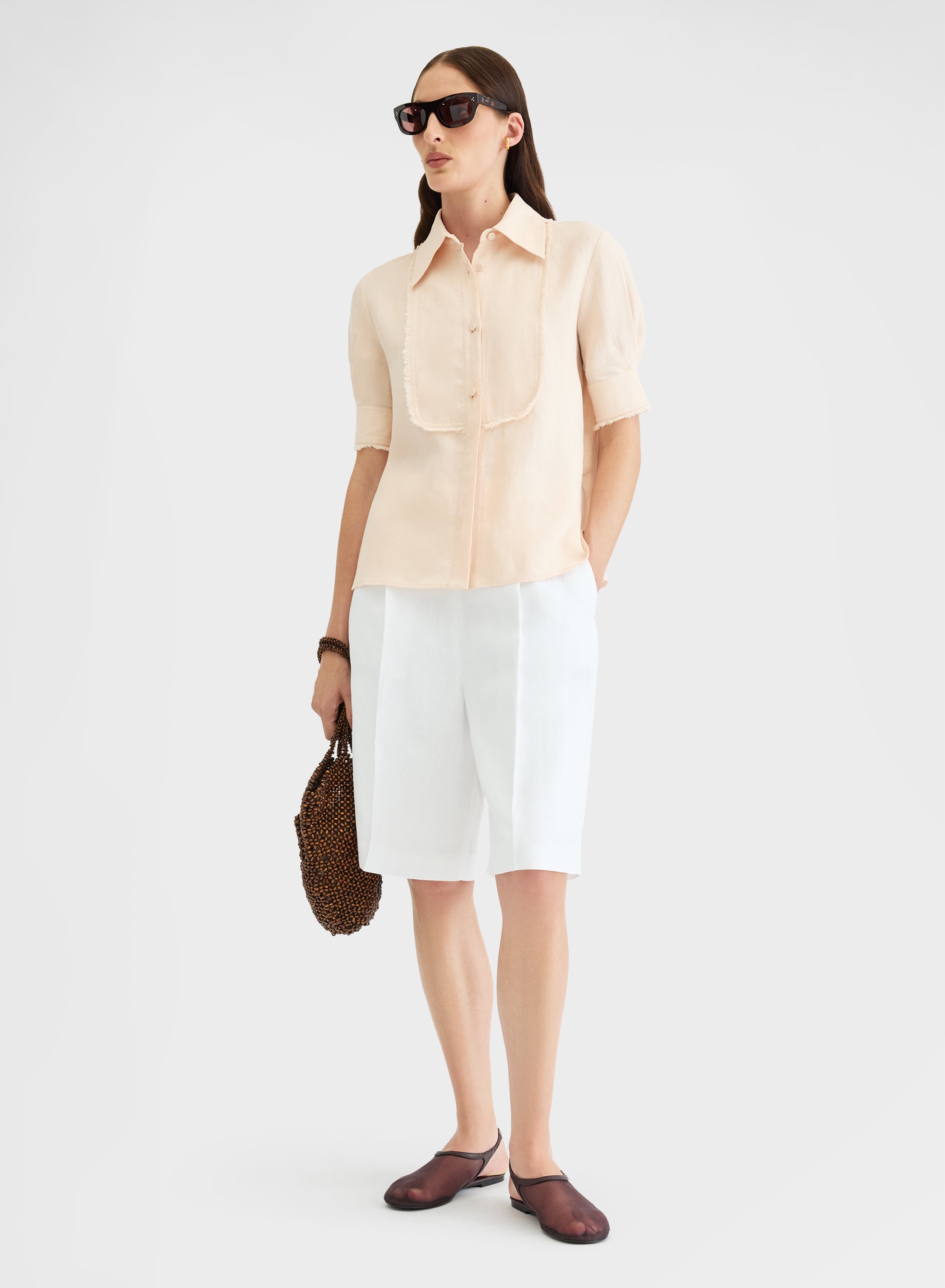 LIGHT LINEN SHORTS WHITE