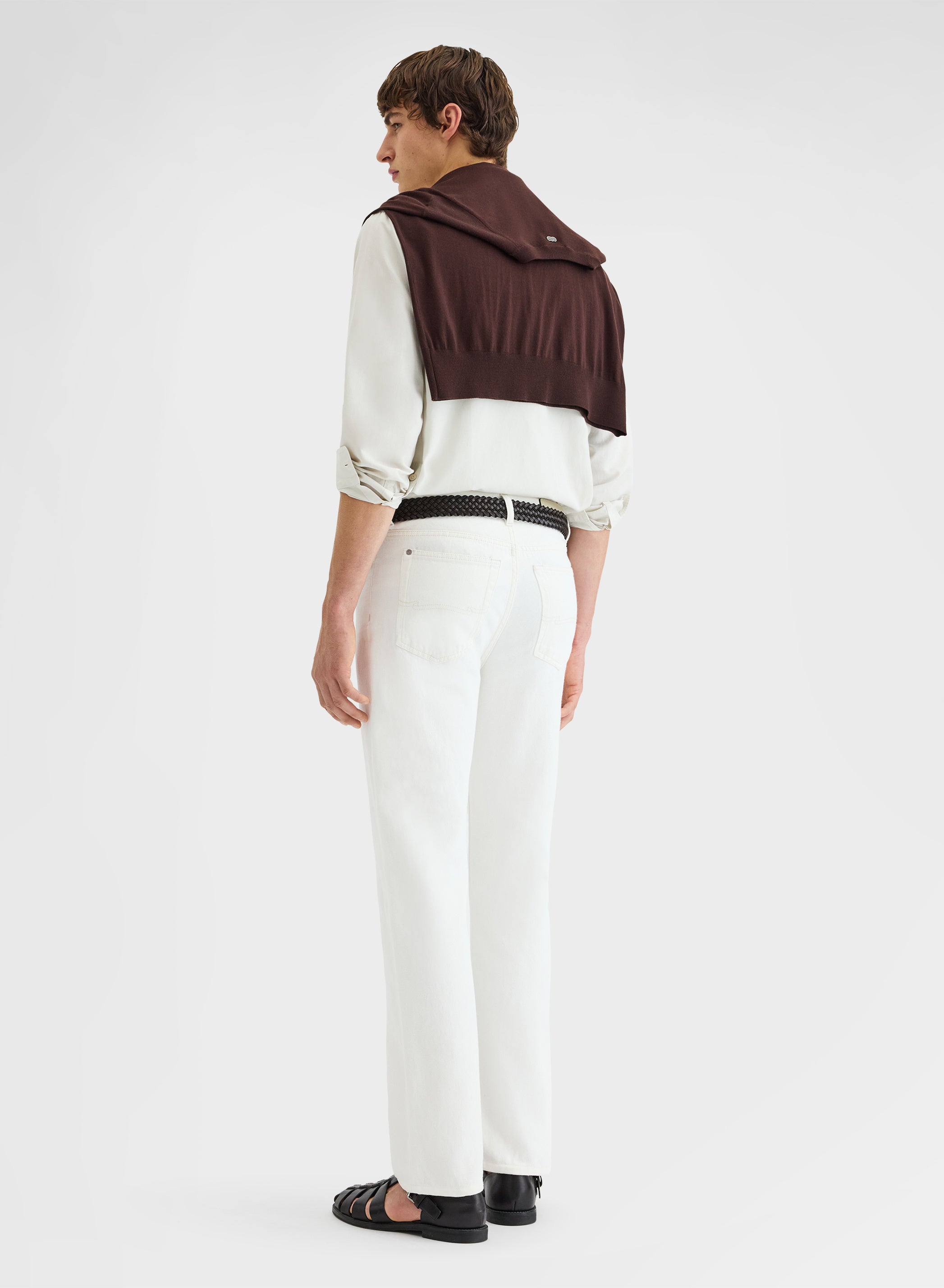 COTTON SILK SHIRT GARMENT DYED SHIRT STONE