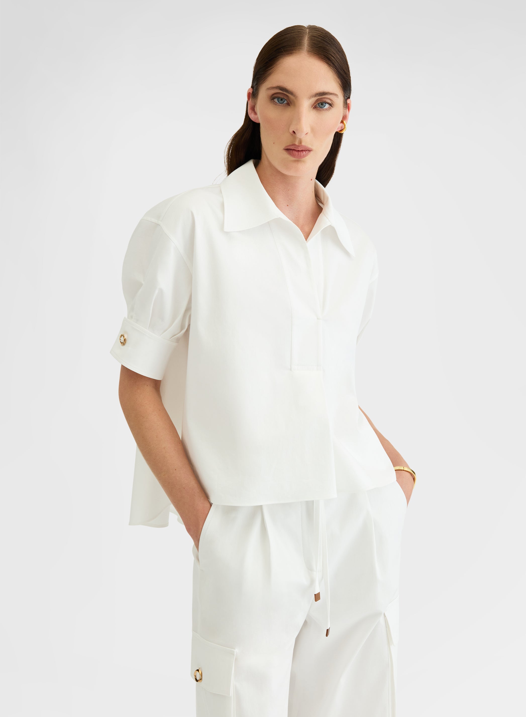 COTTON SATIN SHIRT WHITE