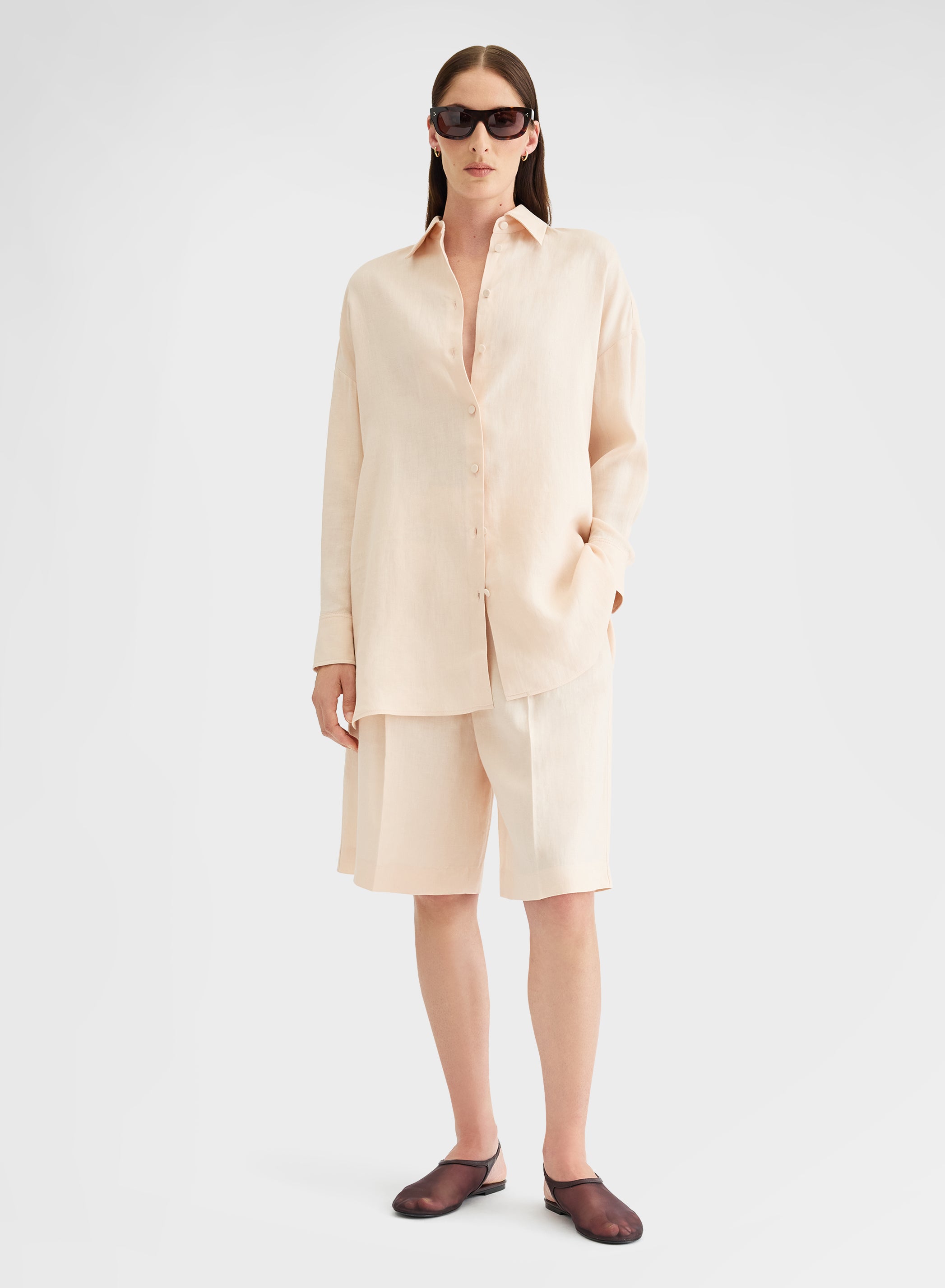 LIGHT LINEN SHIRT PEACH