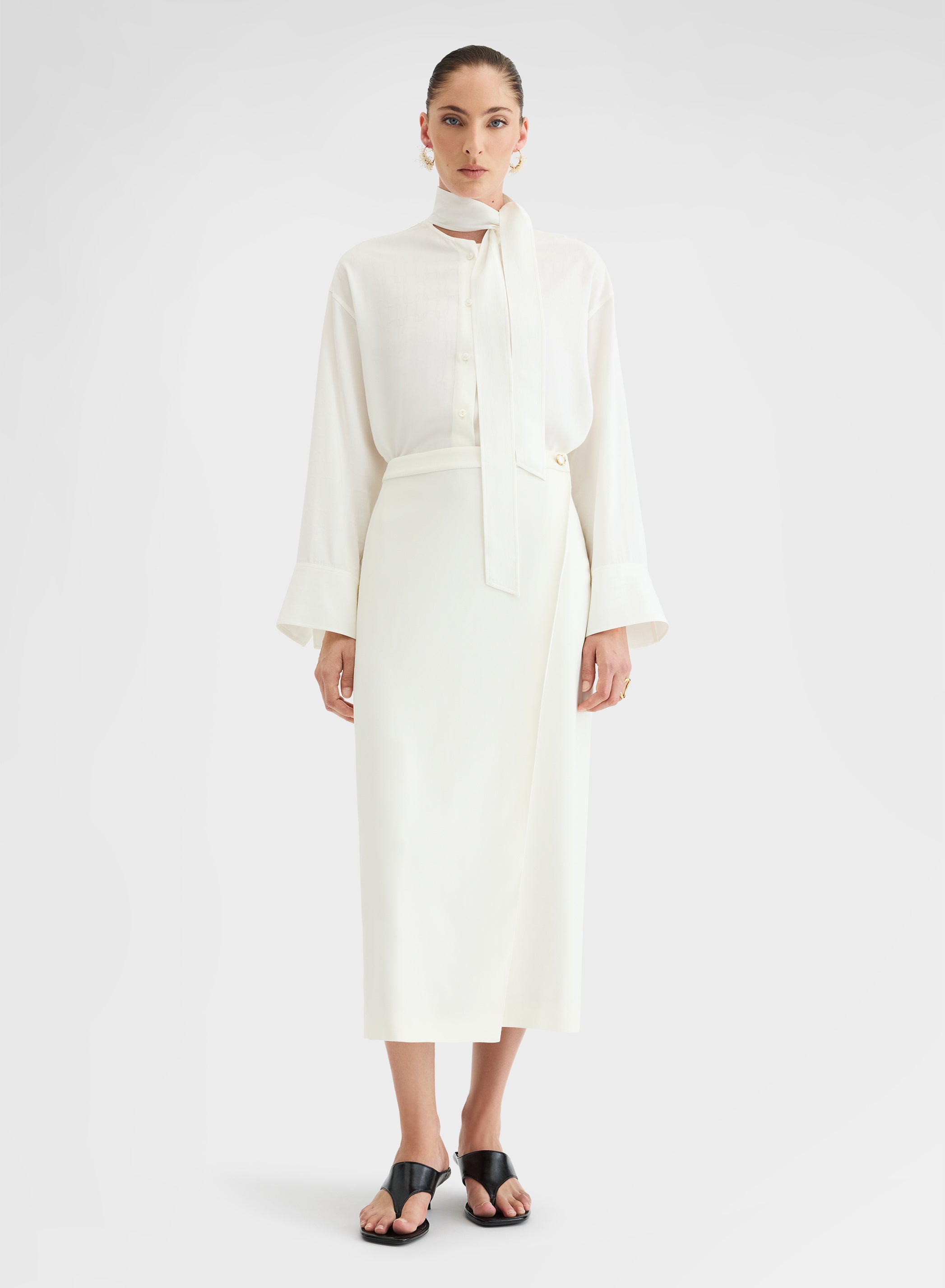 CHAIN JACQUARD SHIRT WHITE