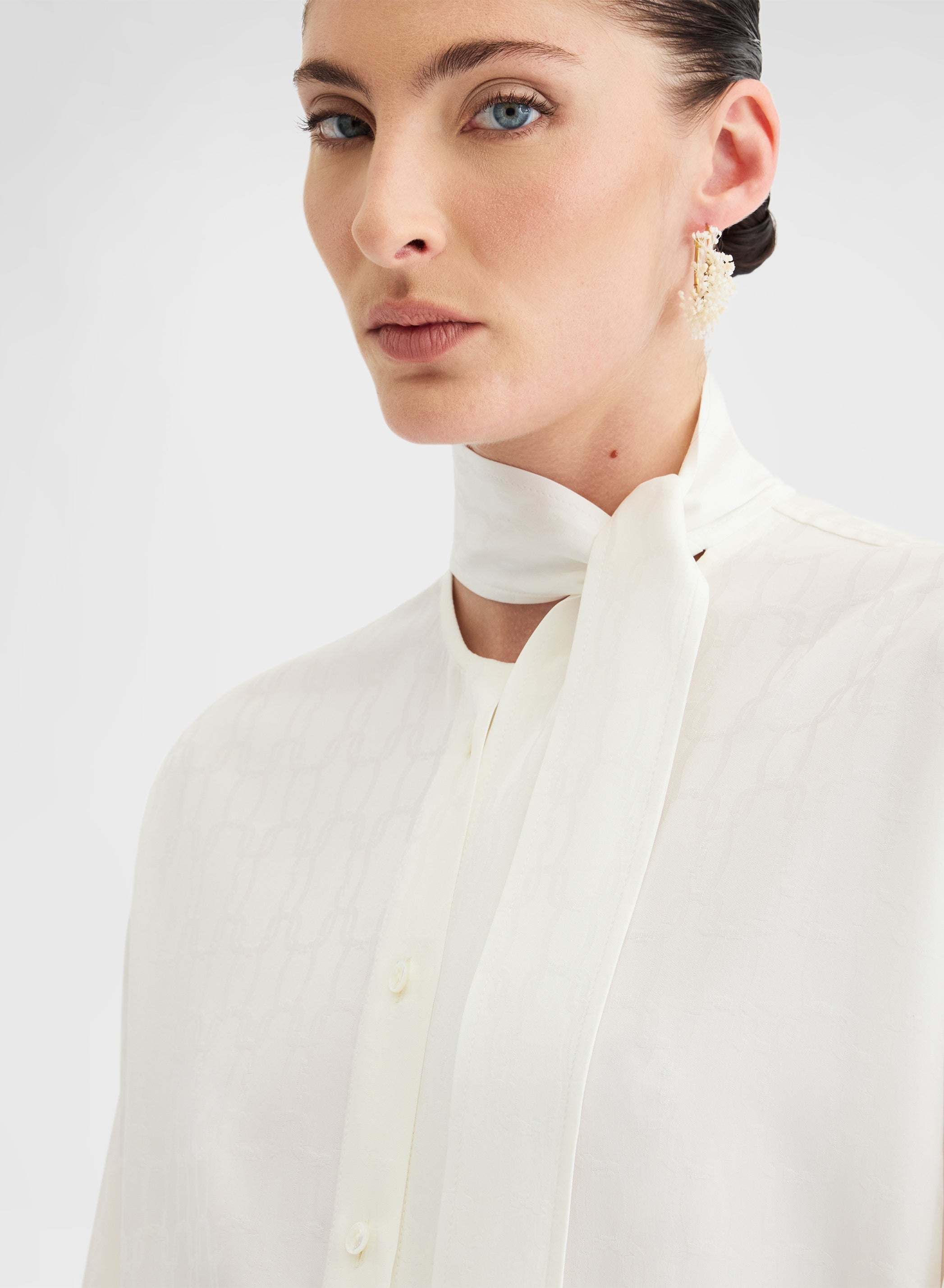 CHAIN JACQUARD SHIRT WHITE