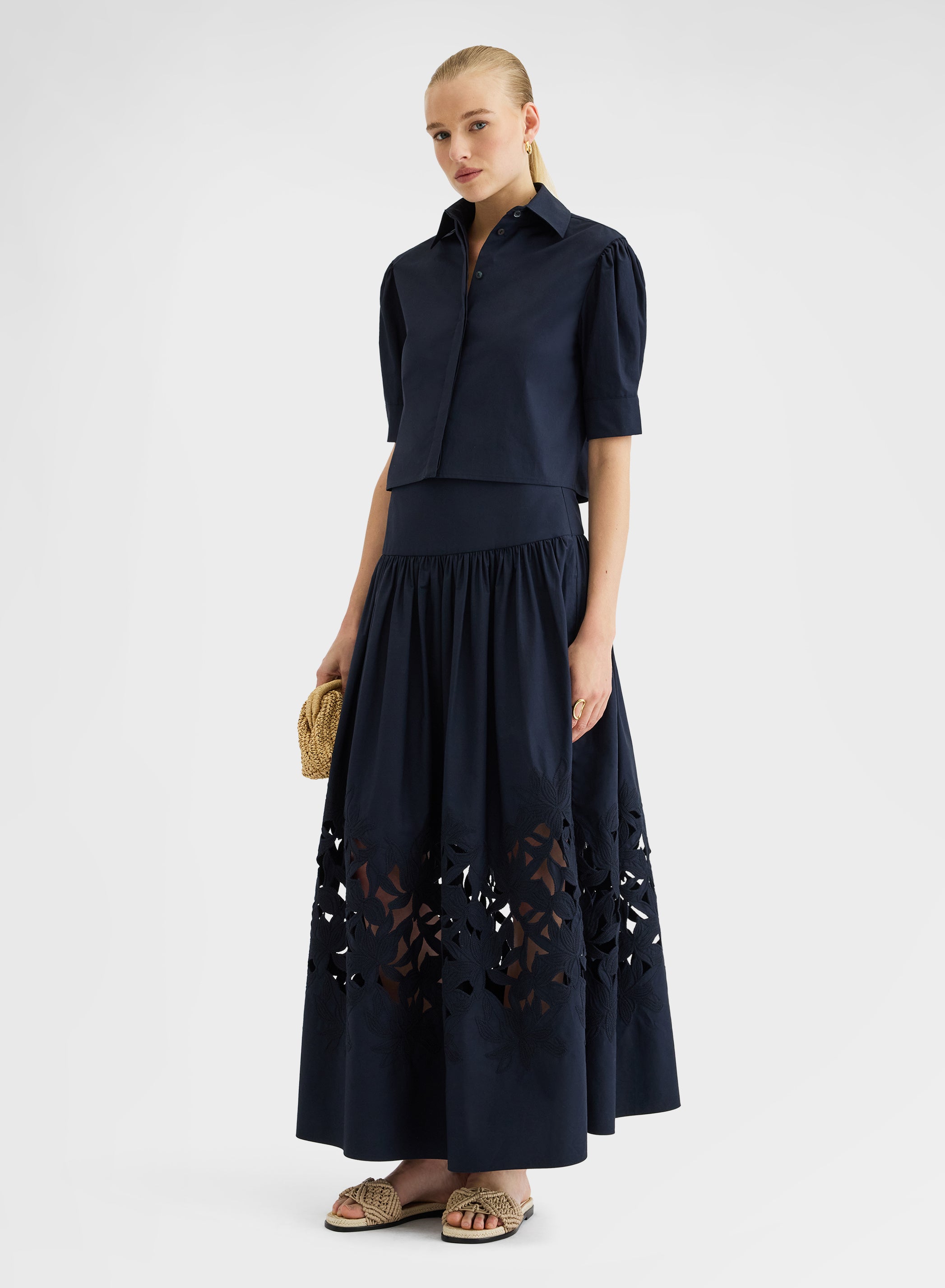 COTTON POPLIN SHIRT NAVY