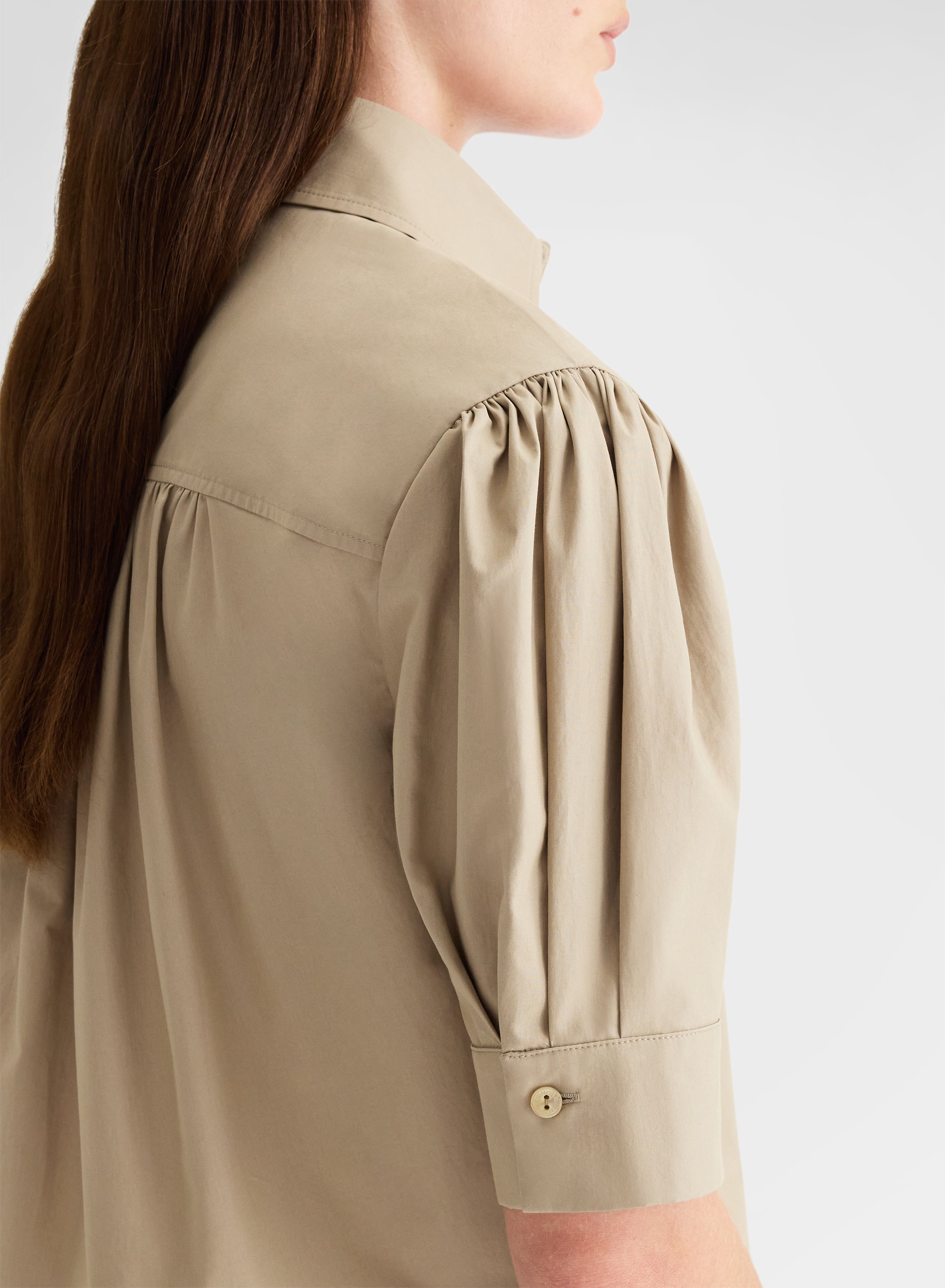 COTTON POPLIN SHIRT KHAKI