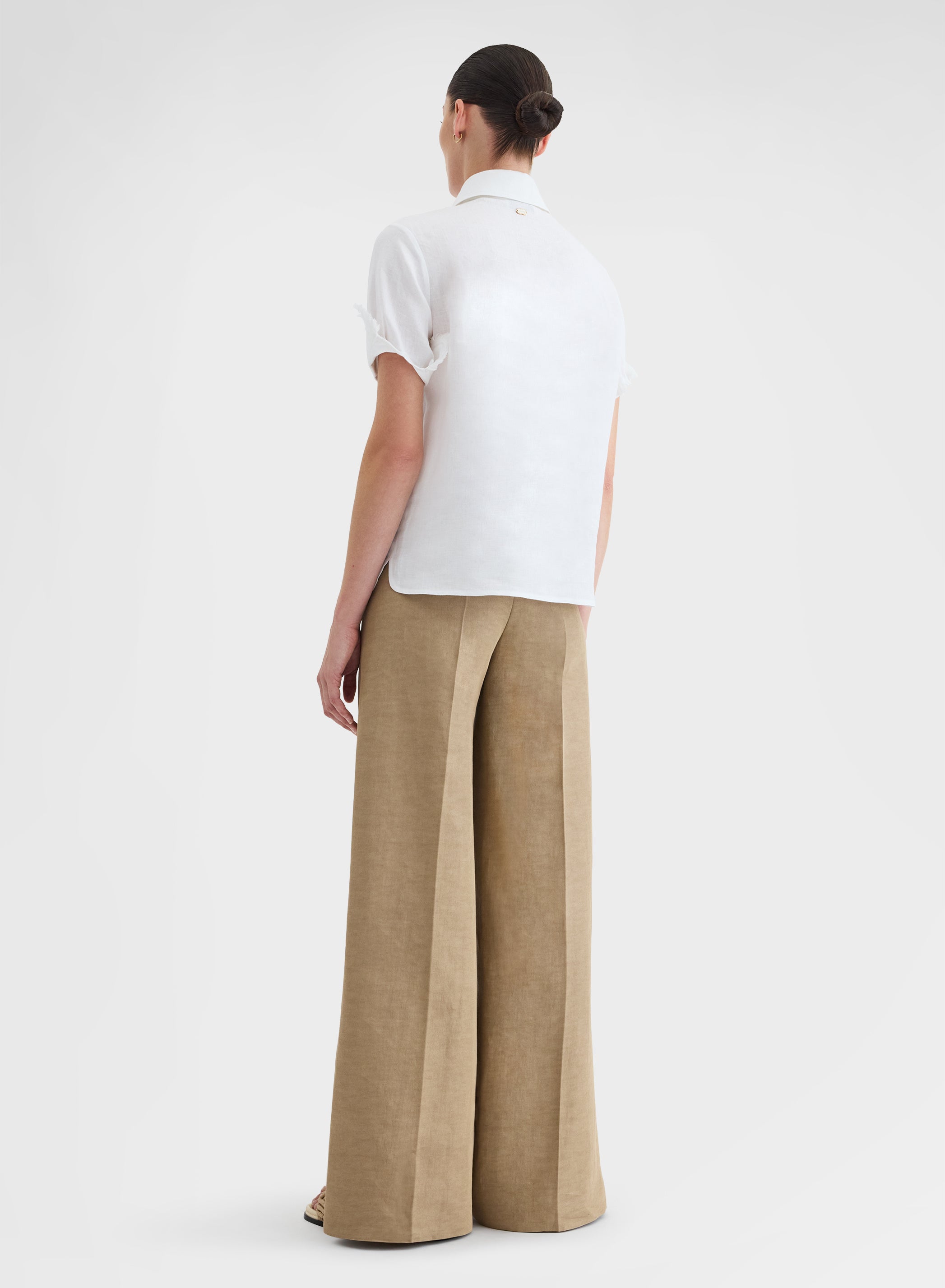 LIGHT LINEN SHORT SLEEVE SHIRT WHITE