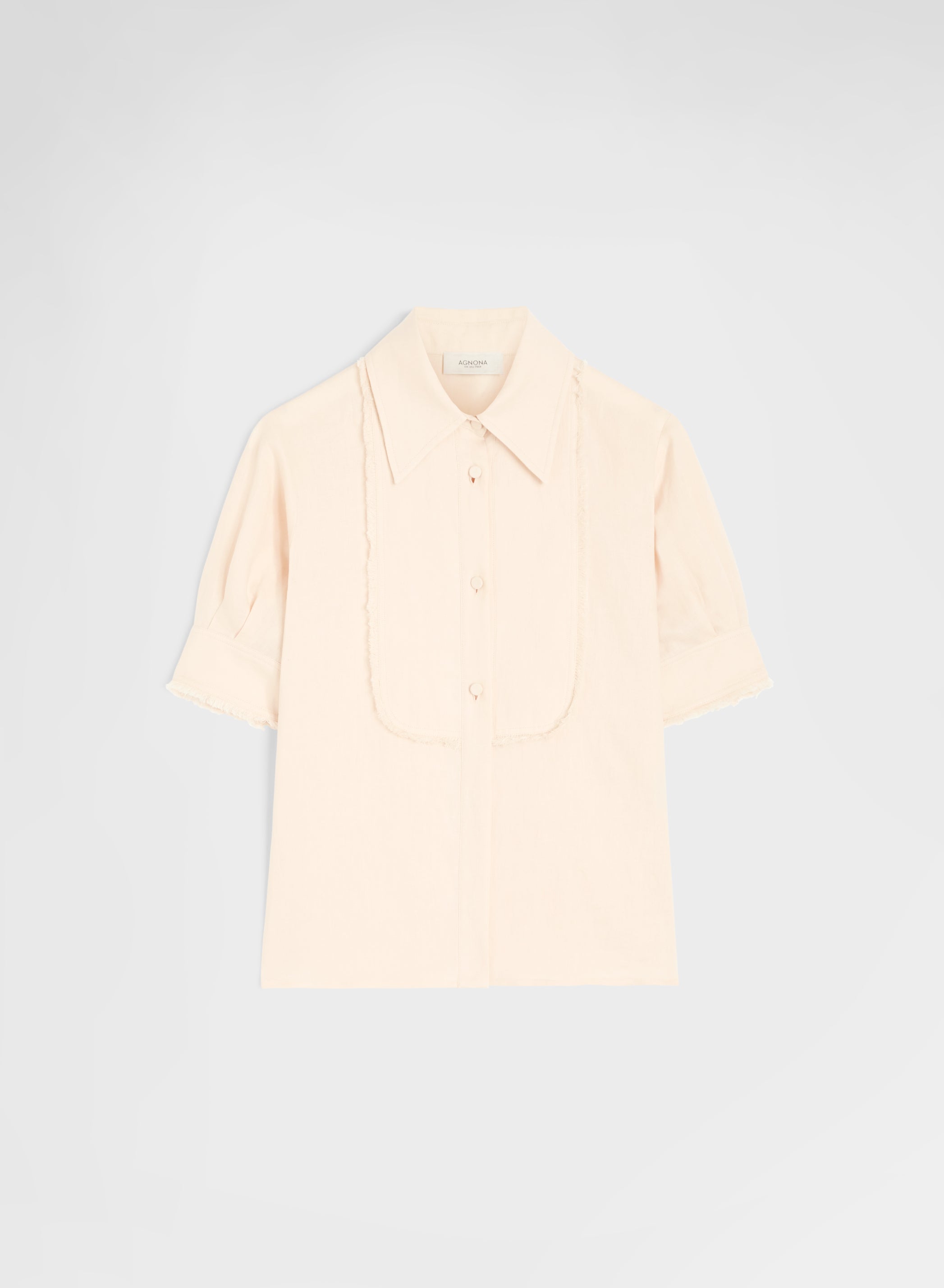 LIGHT LINEN SHORT SLEEVE SHIRT PEACH