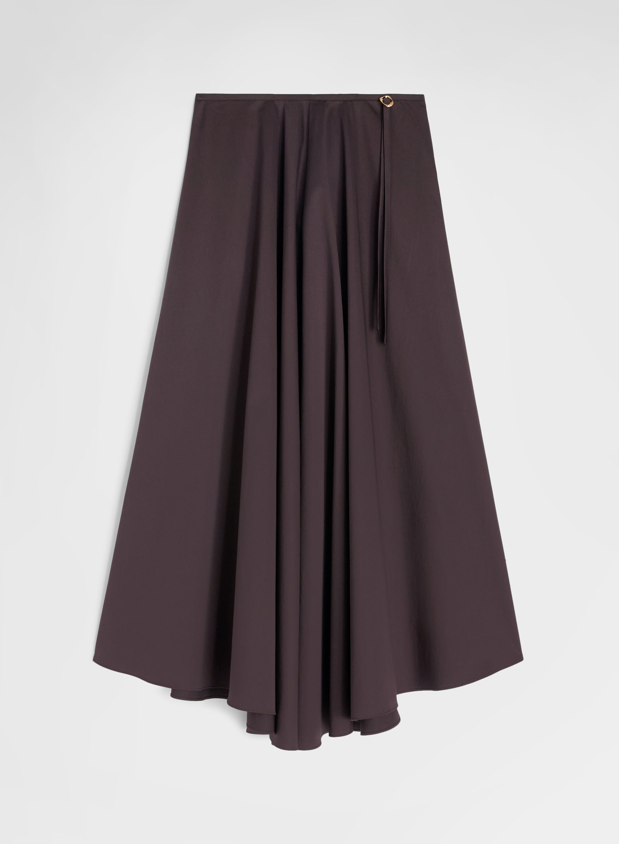 COTTON SATIN SKIRT CHOCOLATE