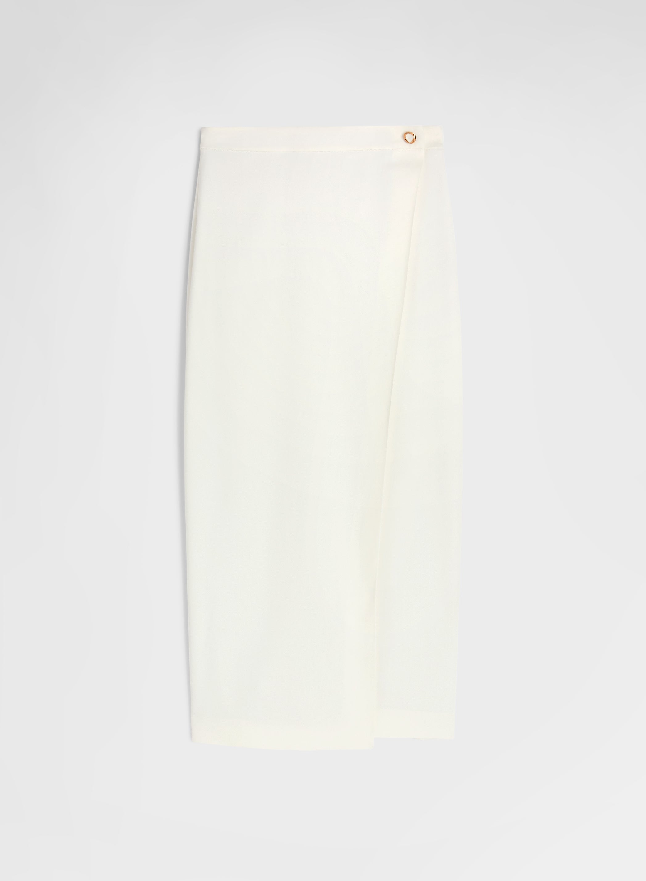 FLUID VISCOSE WOOL SKIRT WHITE