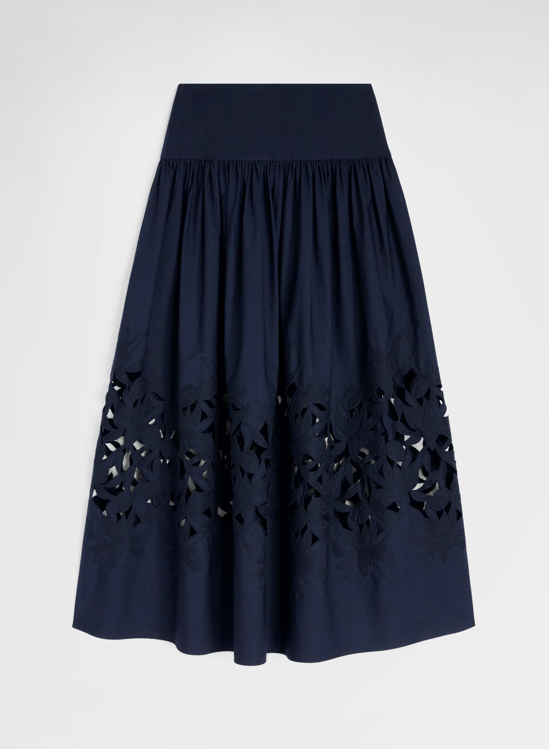 COTTON POPLIN SKIRT NAVY