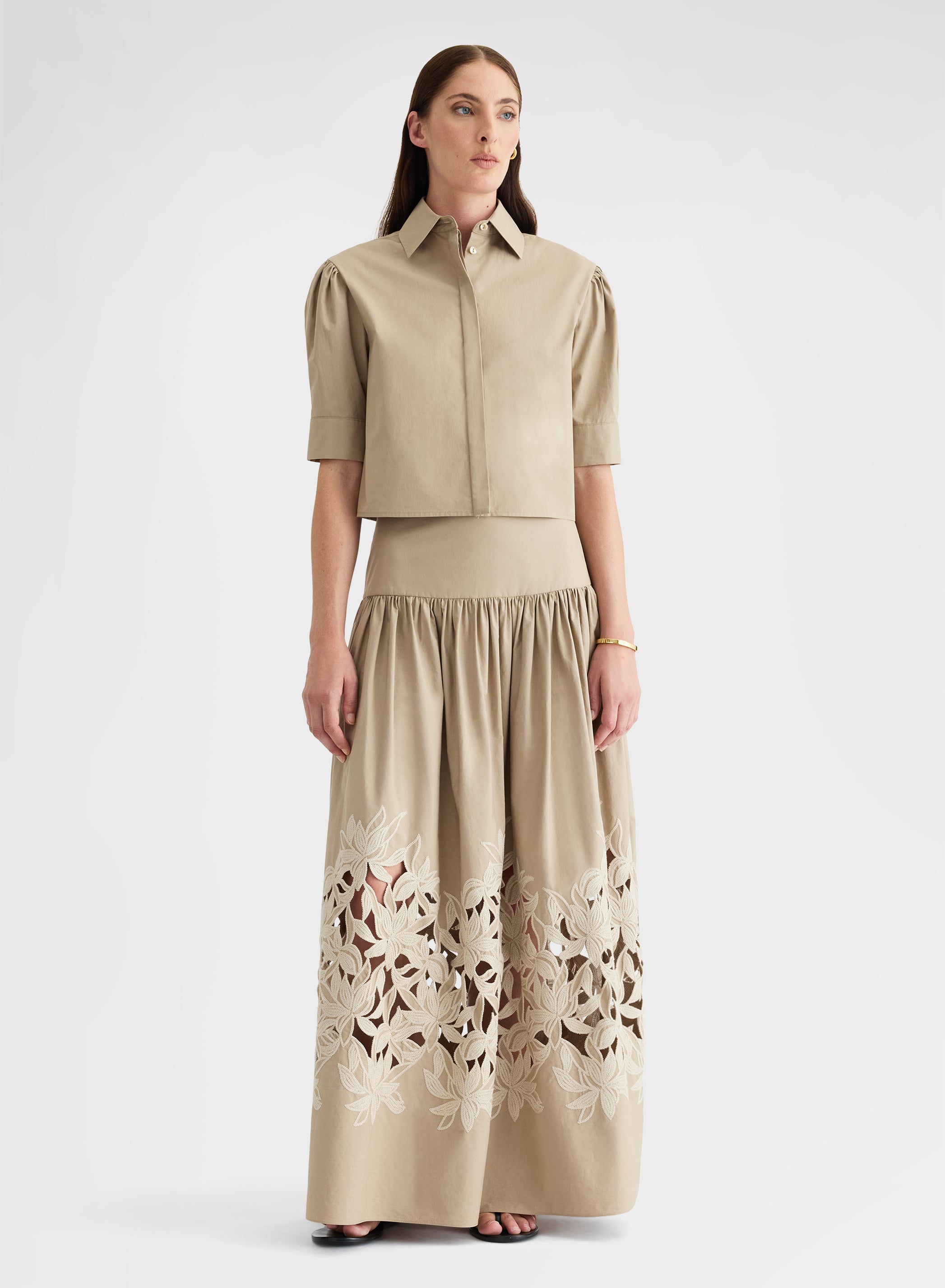 COTTON POPLIN SKIRT KHAKI
