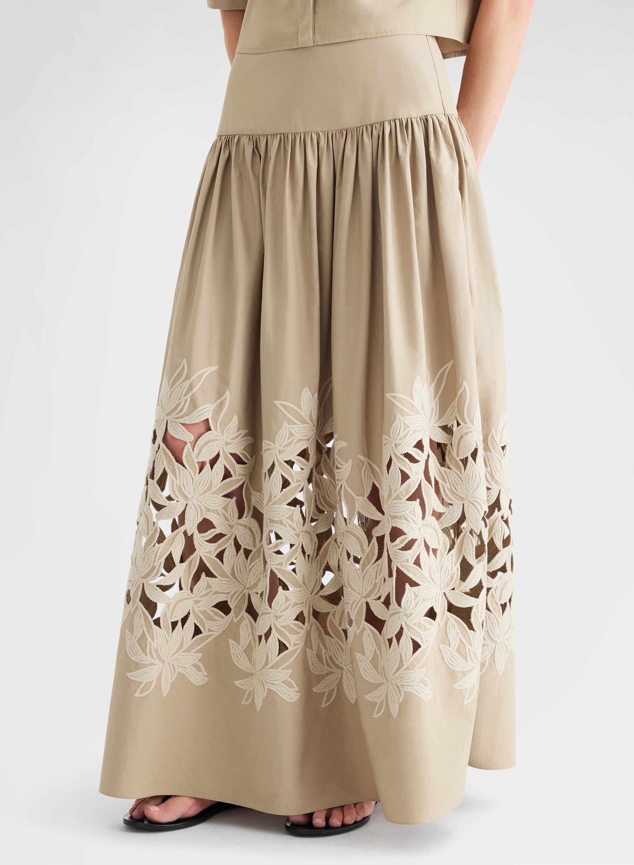COTTON POPLIN SKIRT KHAKI