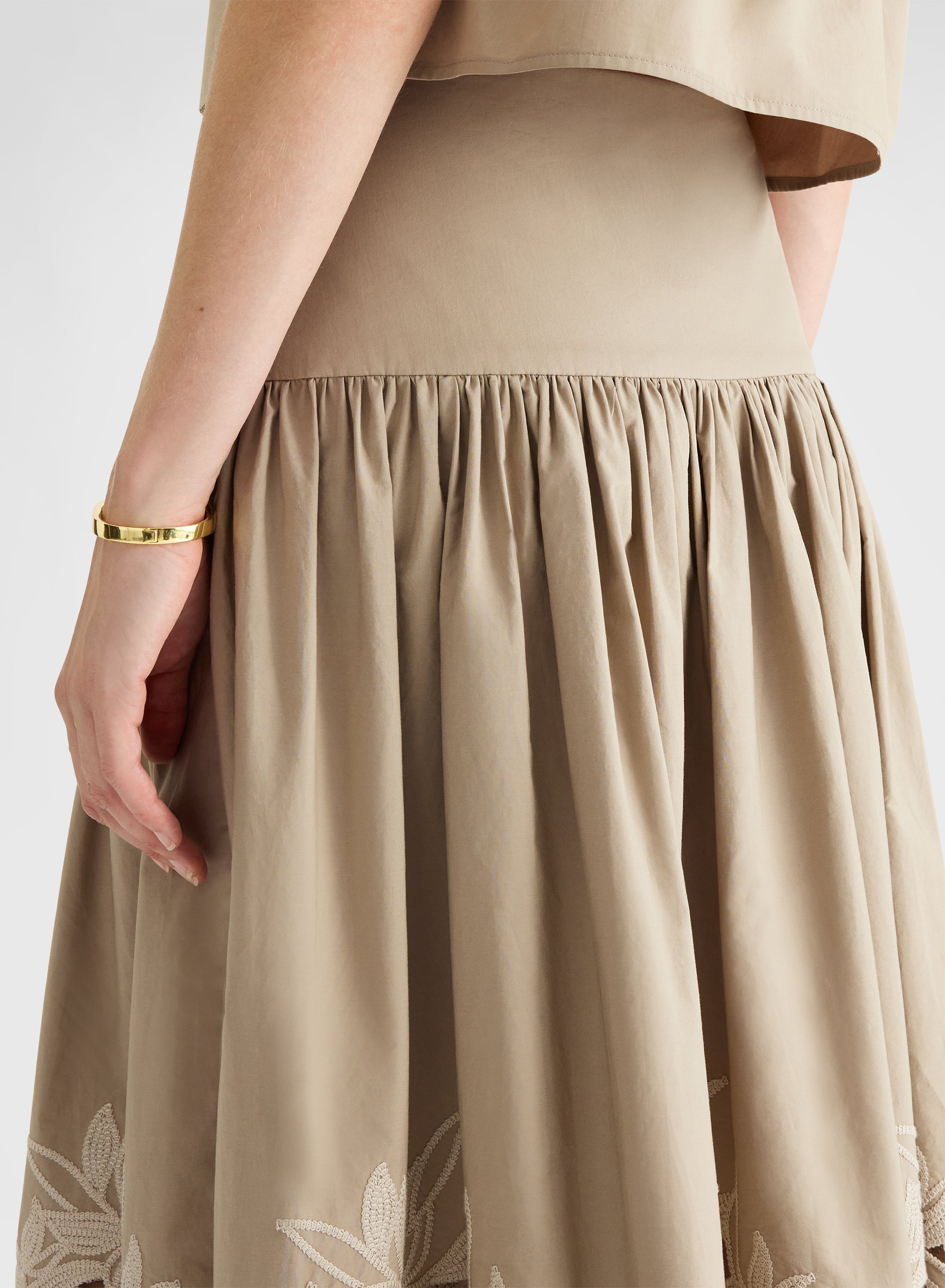 COTTON POPLIN SKIRT KHAKI