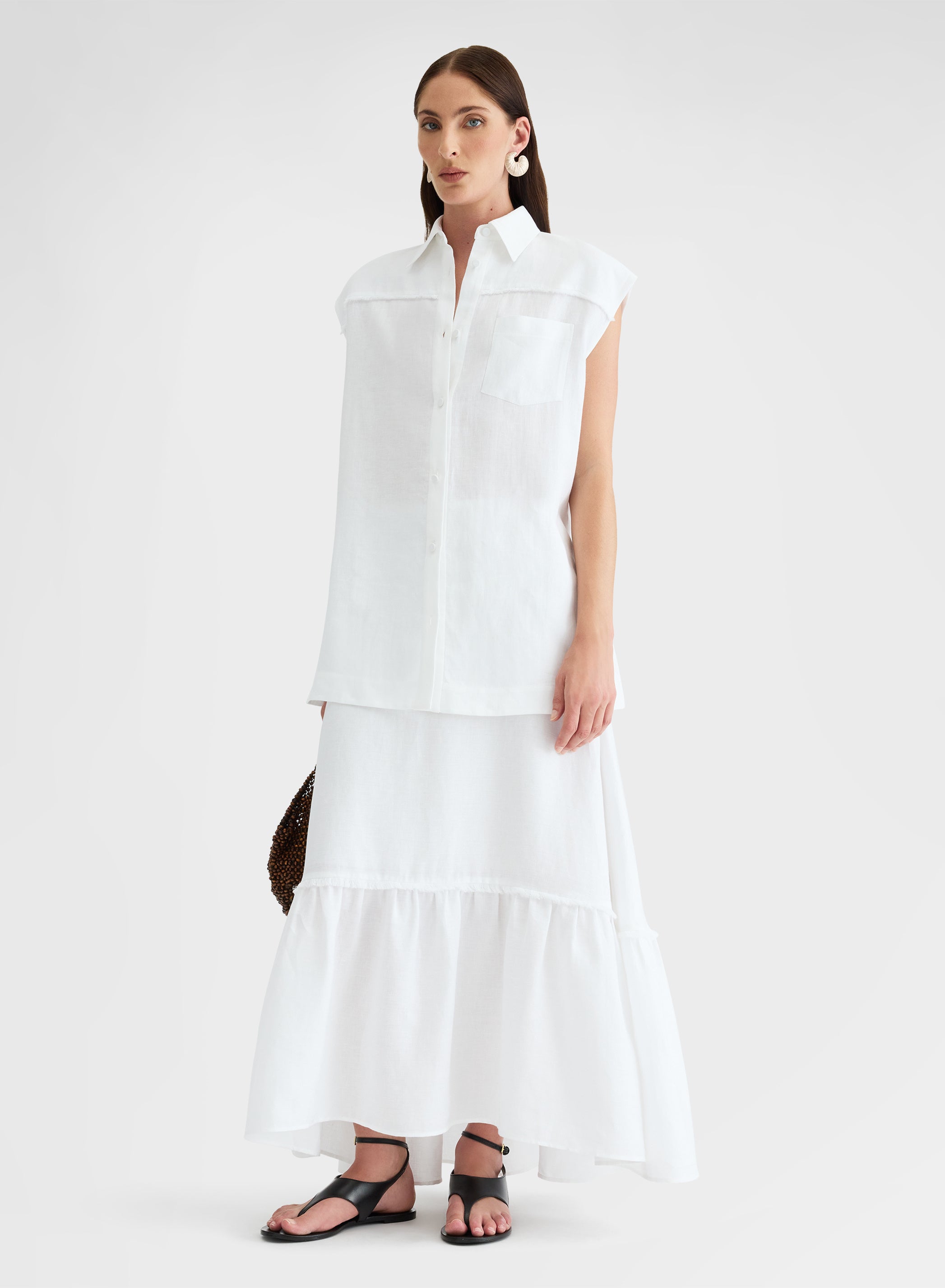 LIGHT LINEN SKIRT WHITE