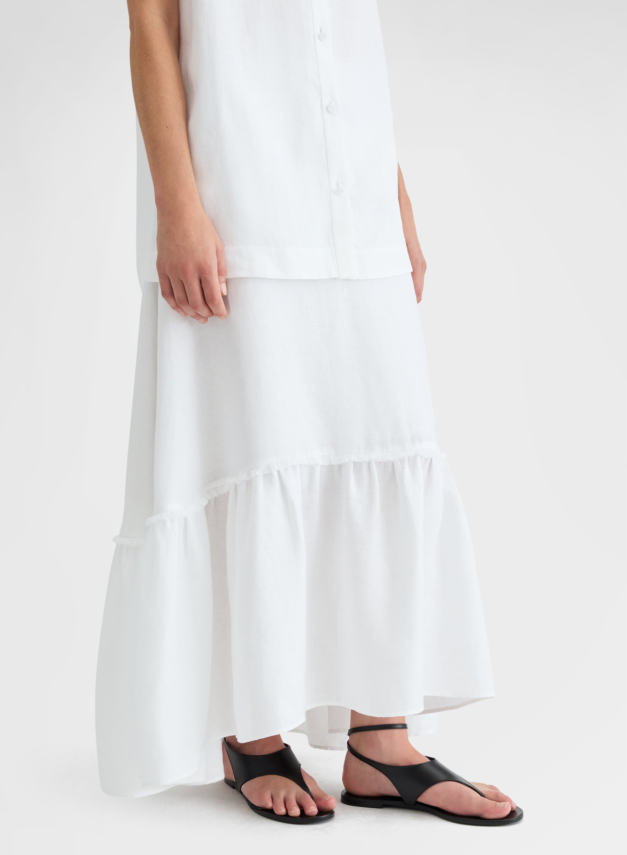 LIGHT LINEN SKIRT WHITE