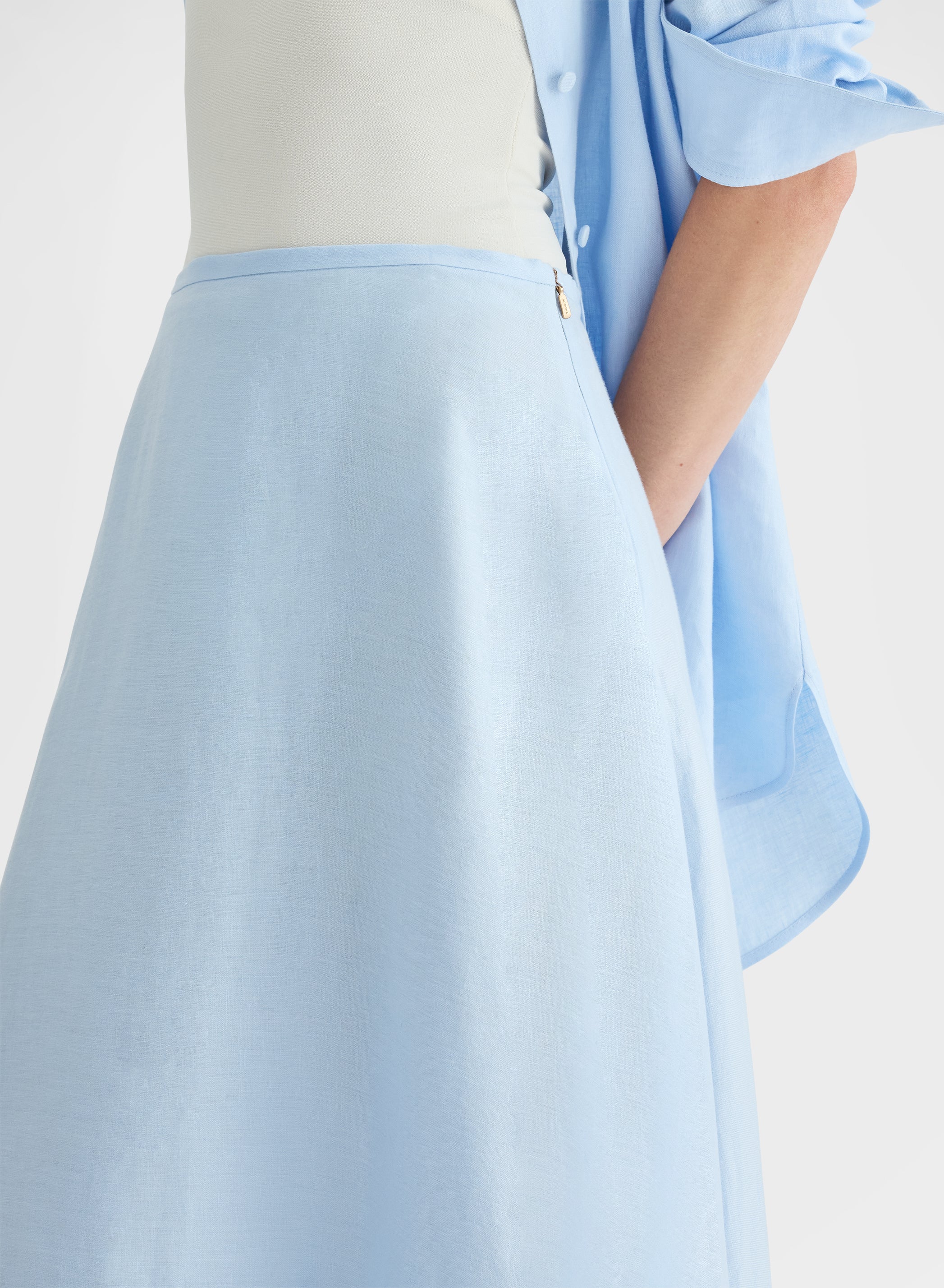 LIGHT LINEN SKIRT CLOUD