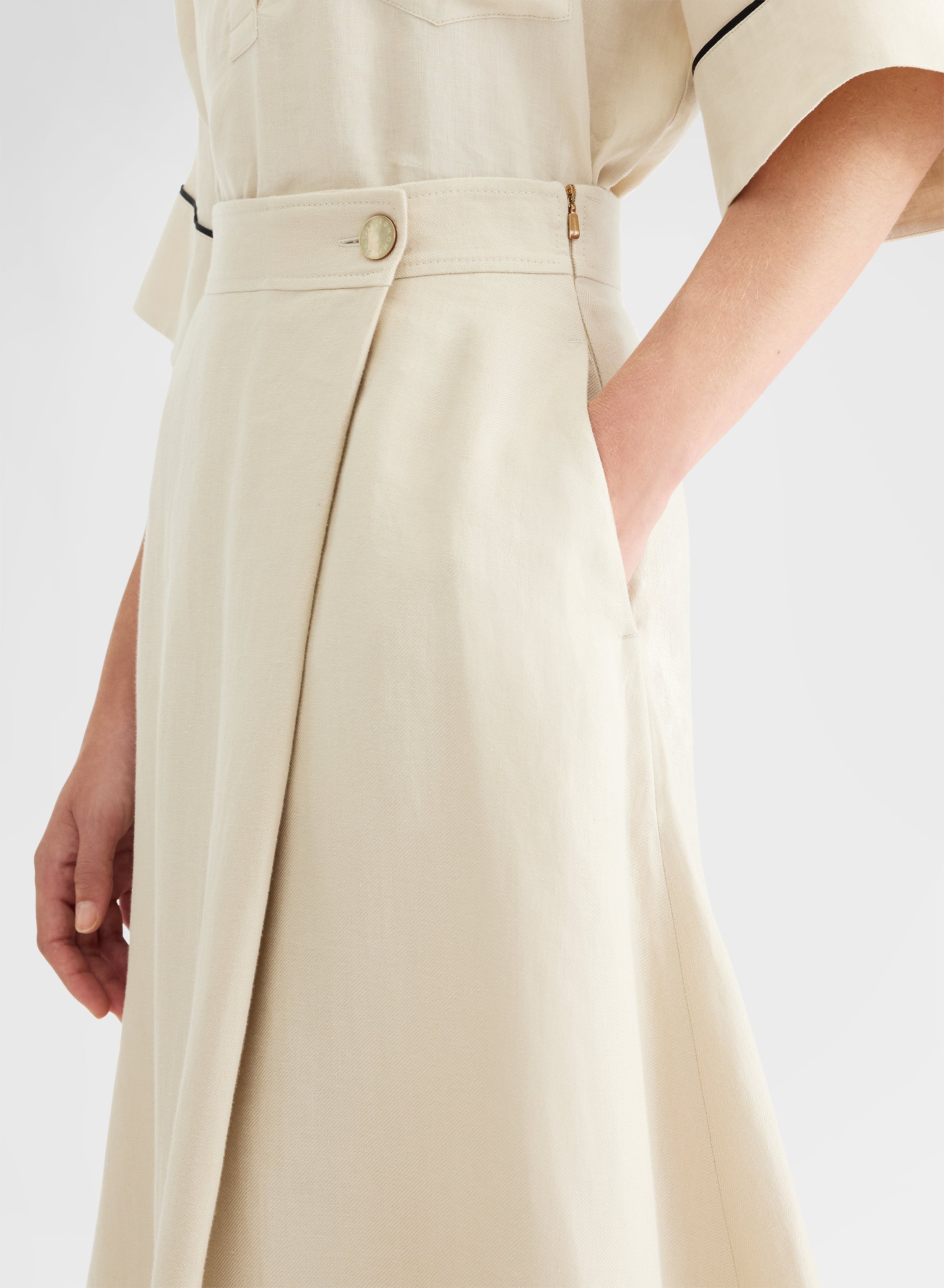 BATAVIA LINEN SKIRT BEIGE