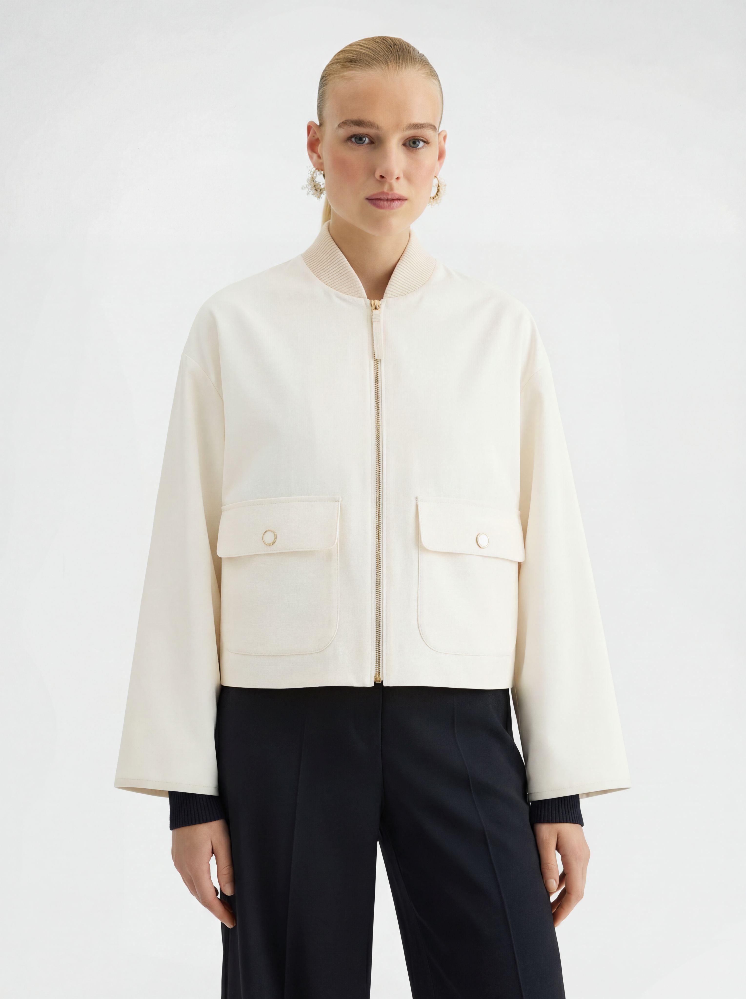 SILKEN NYLON CABAN AGNONA WHITE