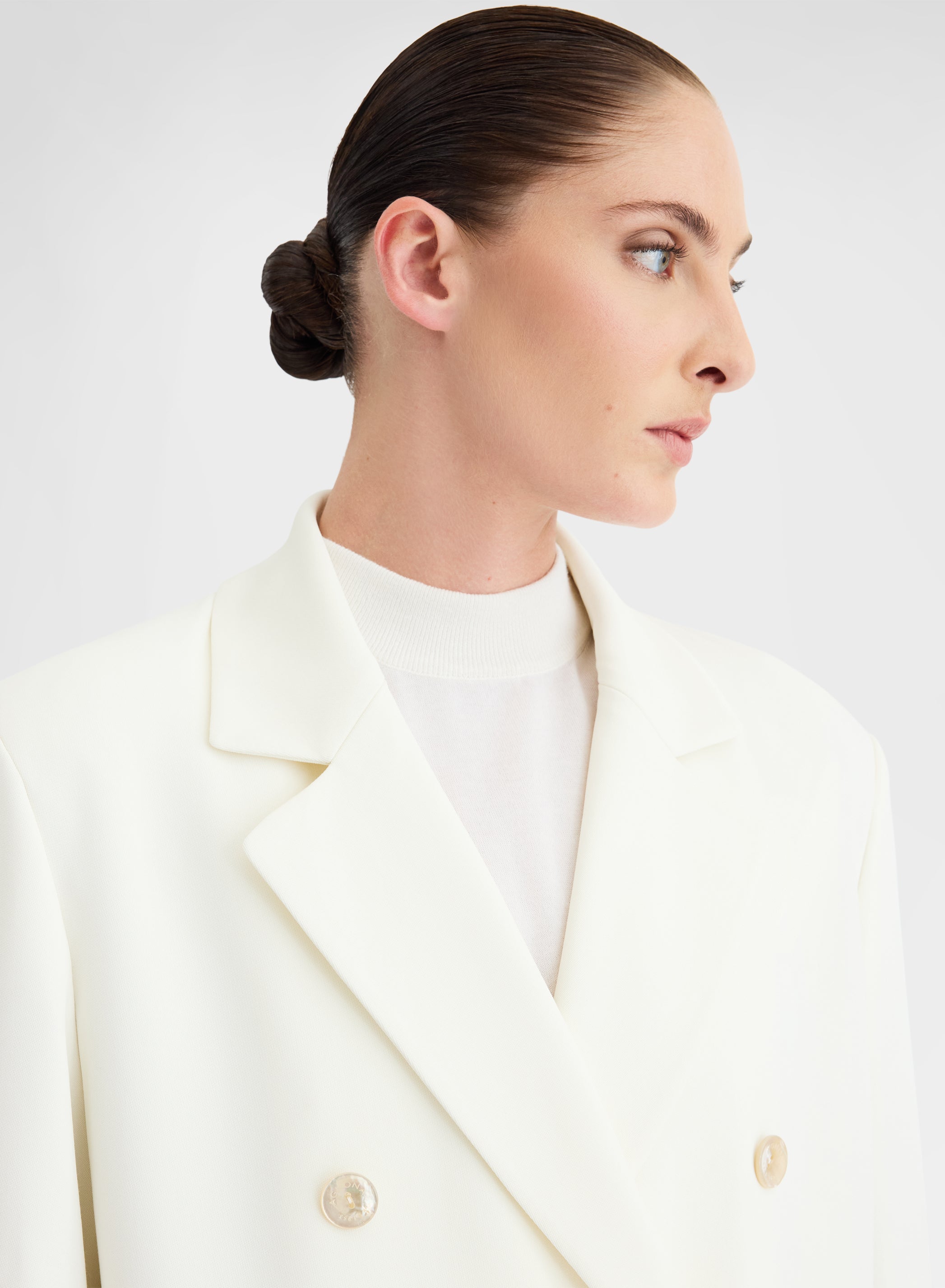 FLOWER FLUID WOOL COAT WHITE