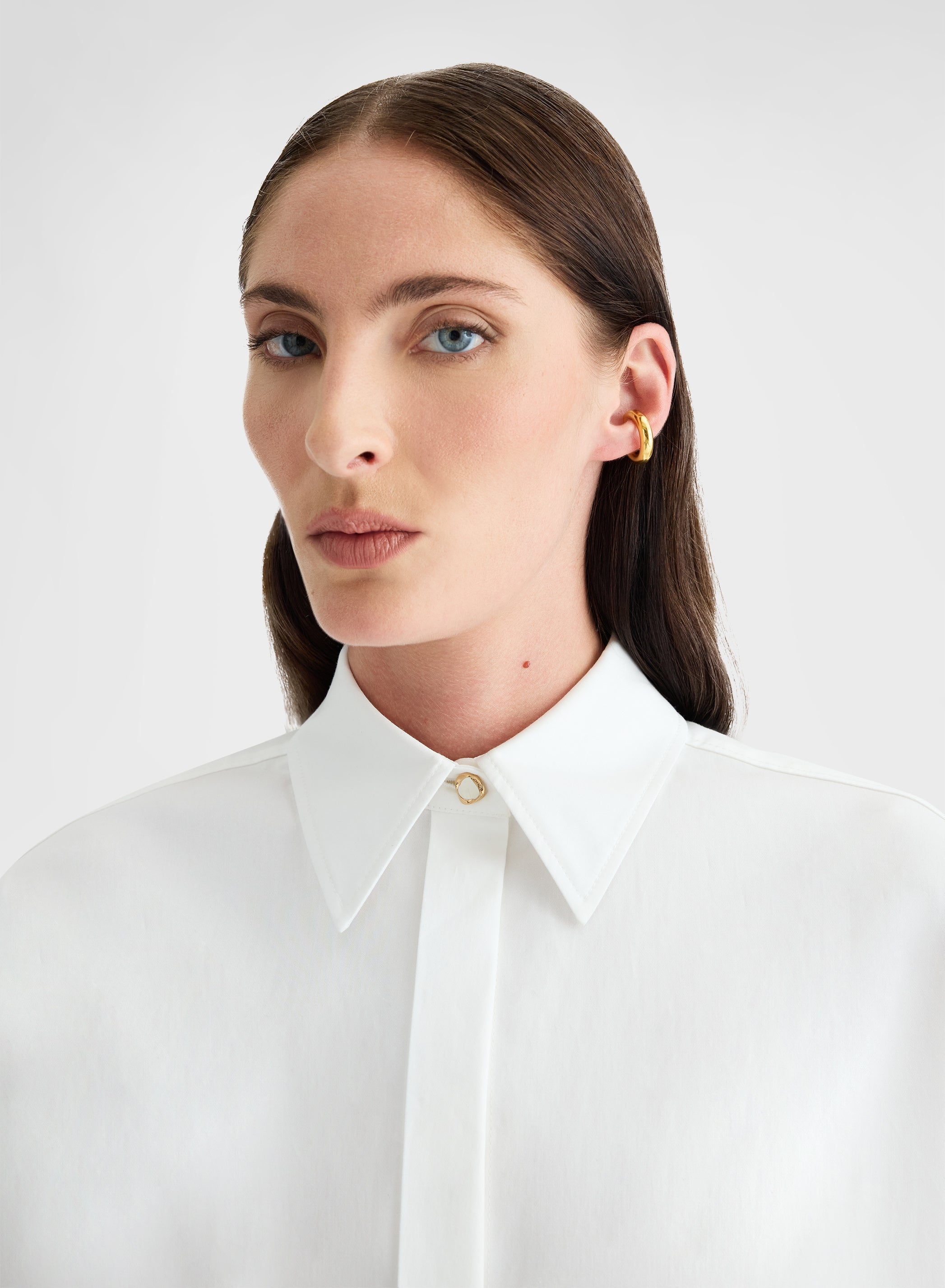 COTTON SATIN DRESS WHITE