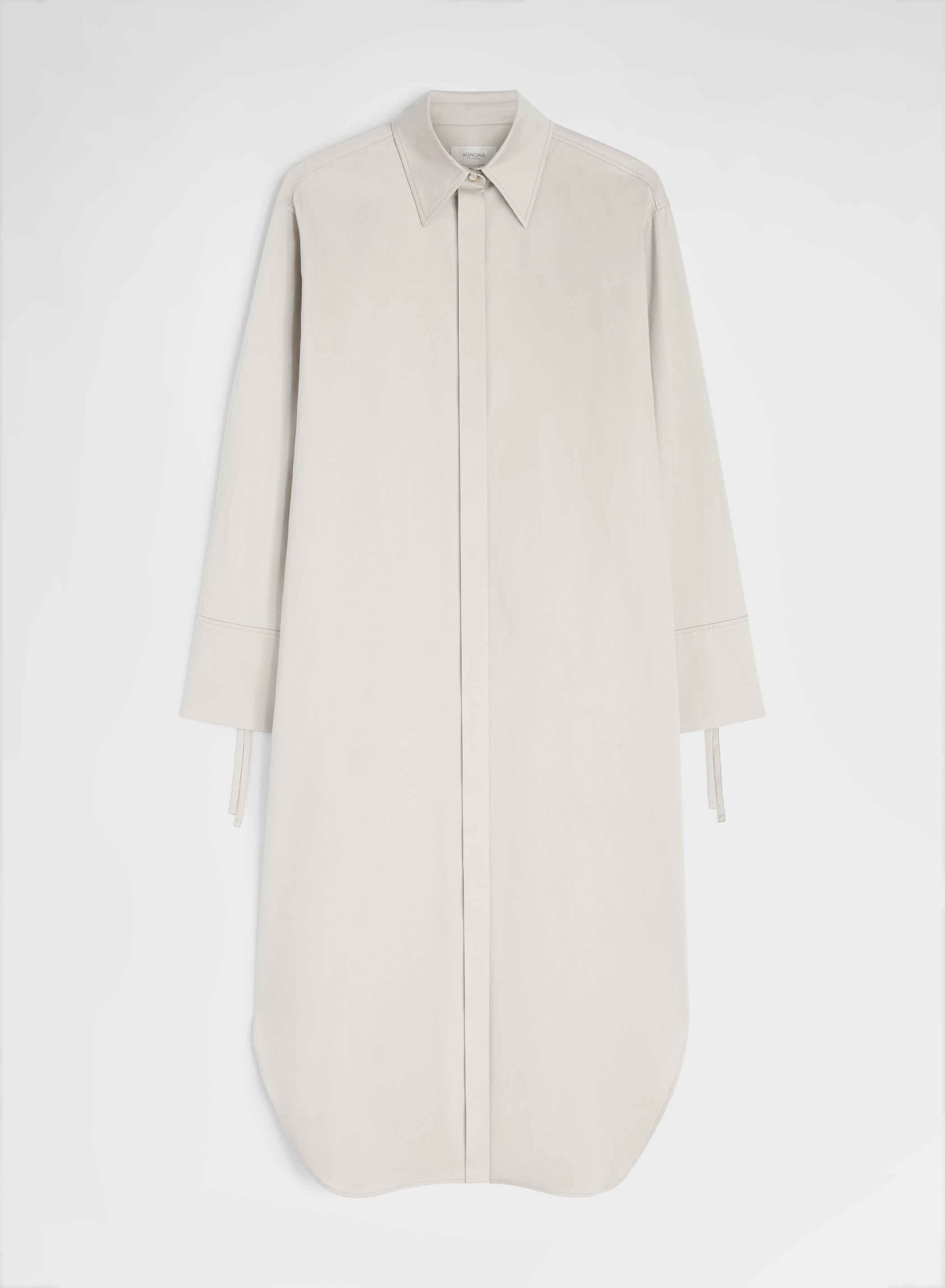 COTTON SATIN DRESS GREY