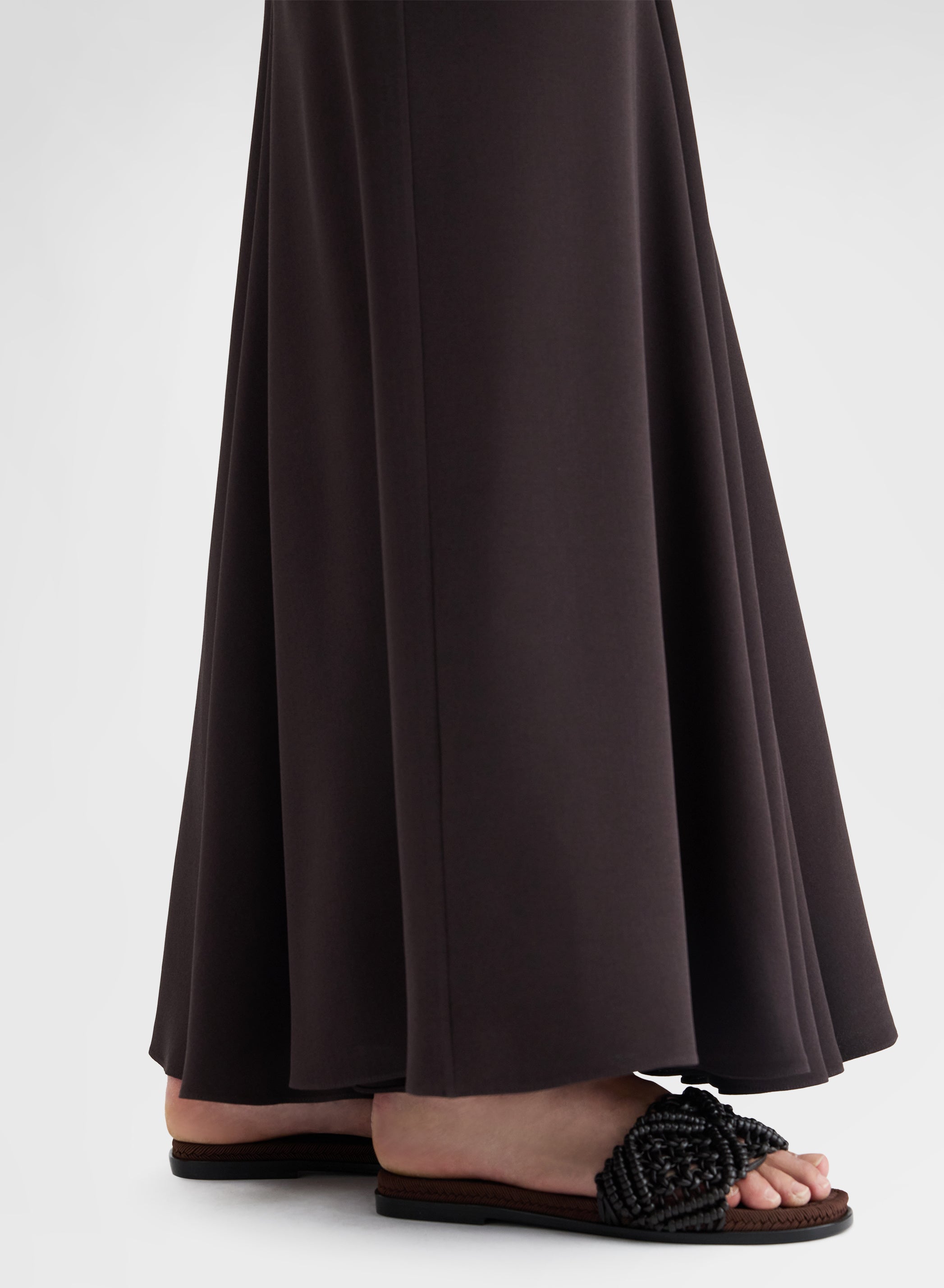 MATT SILK BLEND DRESS CHOCOLATE